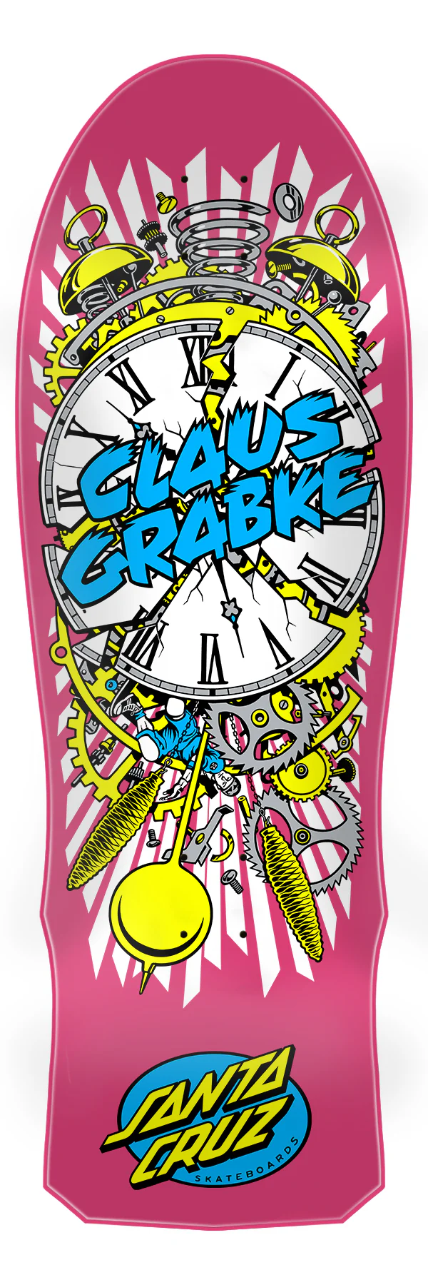10.04in Claus Grabke Exploding Clock Reissue Santa Cruz Skateboard Deck