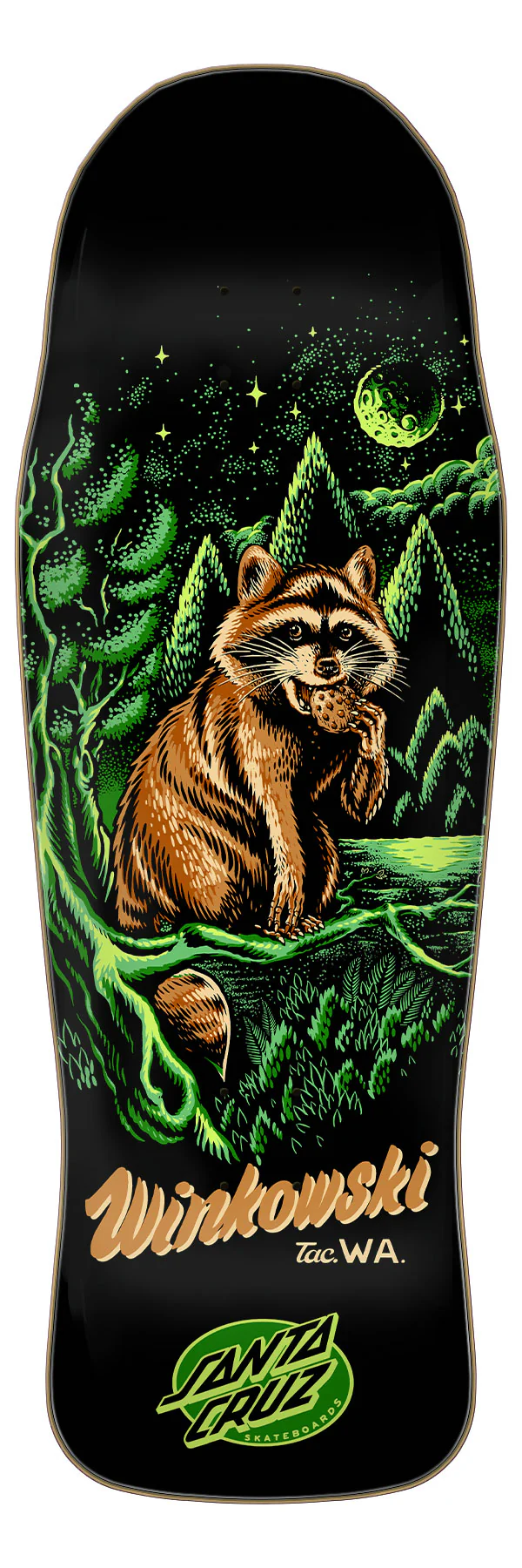 10.34in Erick Winkowski Trash Panda Santa Cruz Shaped Skateboard Deck