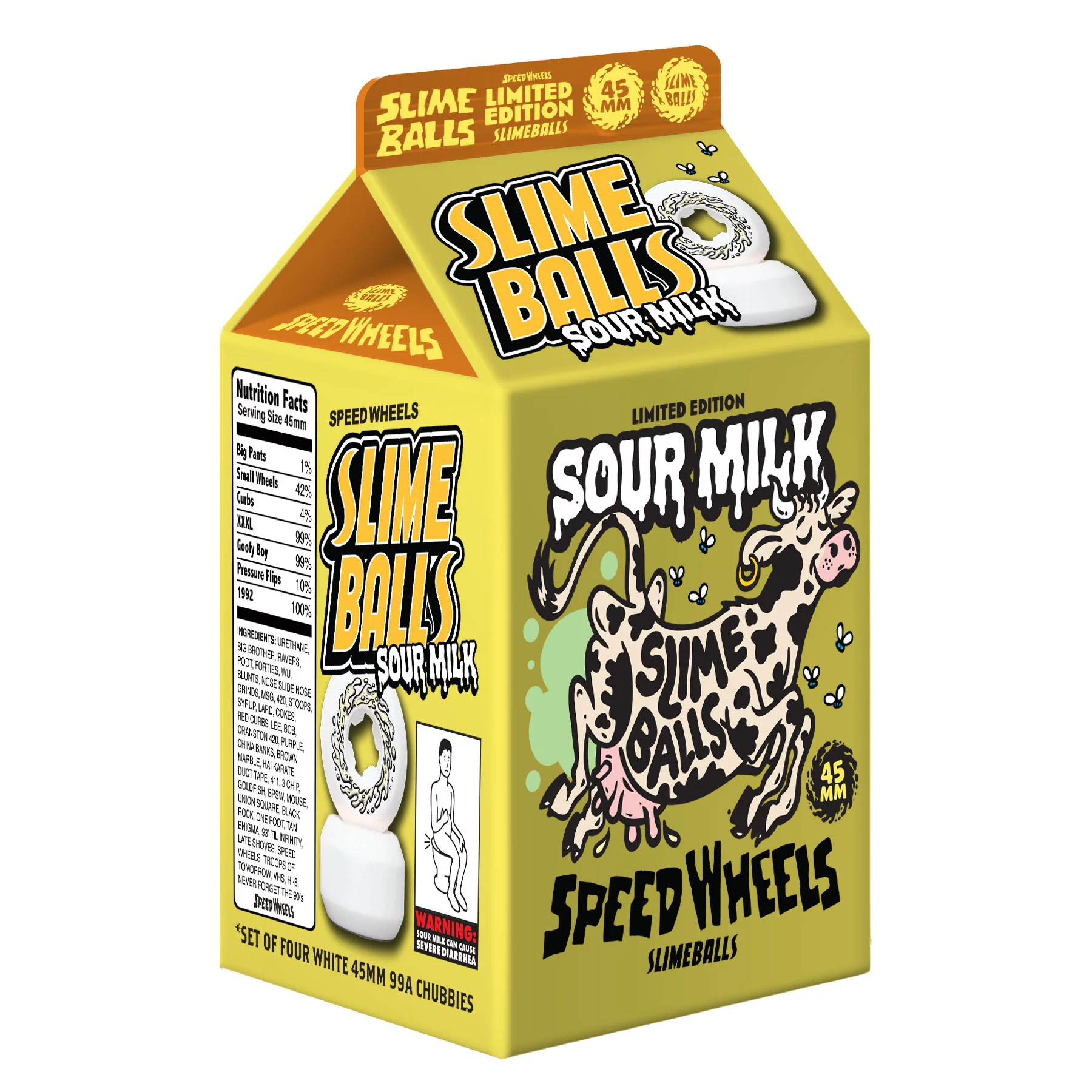 45mm Sour Milk 99a Mini Chubbies Slime Balls Skateboard Wheels - Image 6