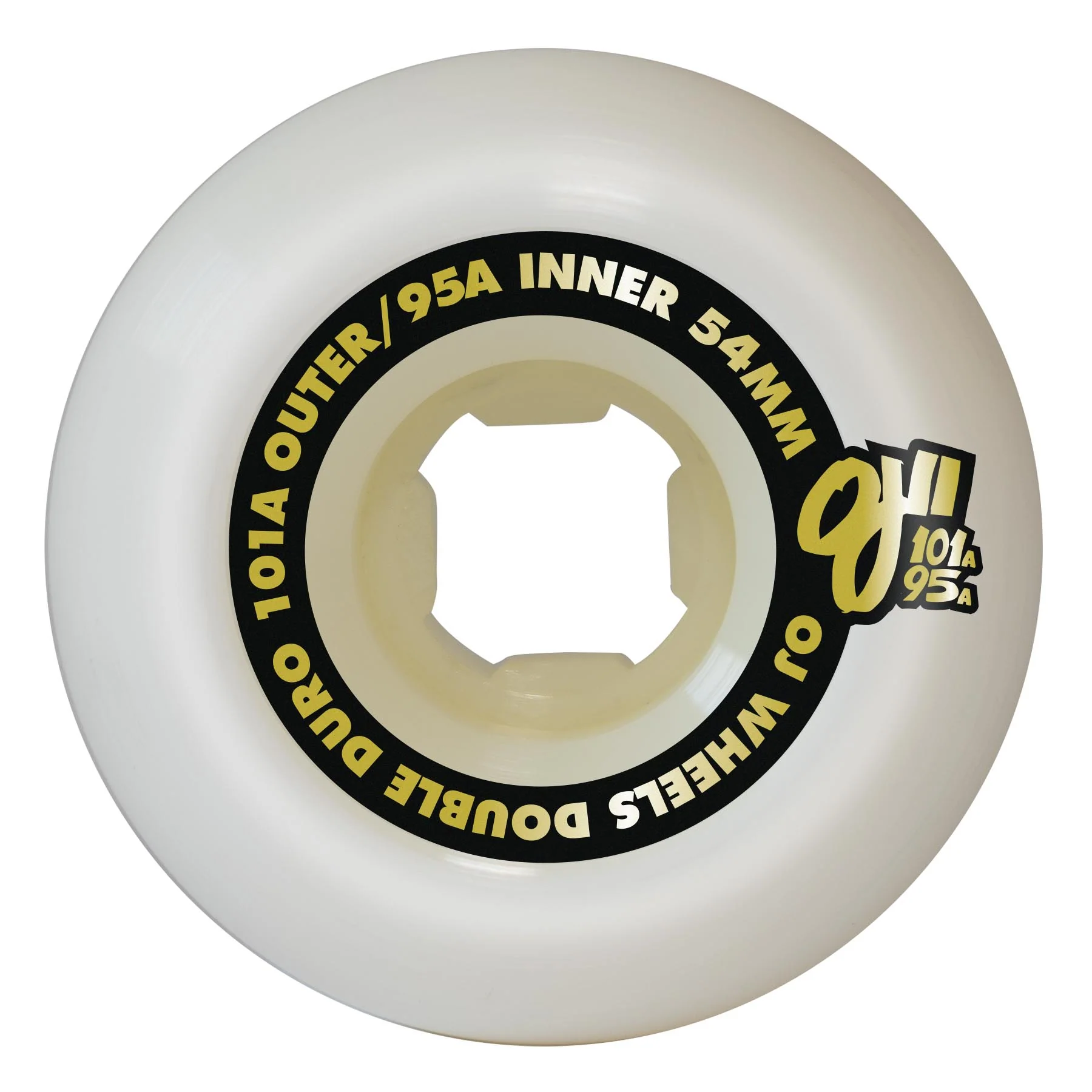 54mm Double Duro White Chubbies 101a/95a OJ Skateboard Wheels - Image 2