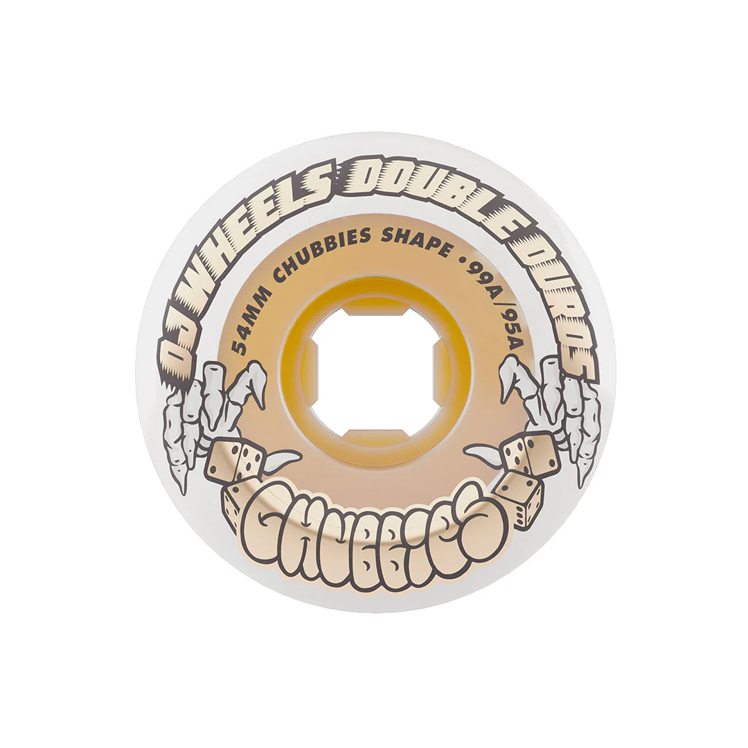 54mm Double Duro White Gum Chubbies 99a/95a OJ Skateboard Wheels - Image 2