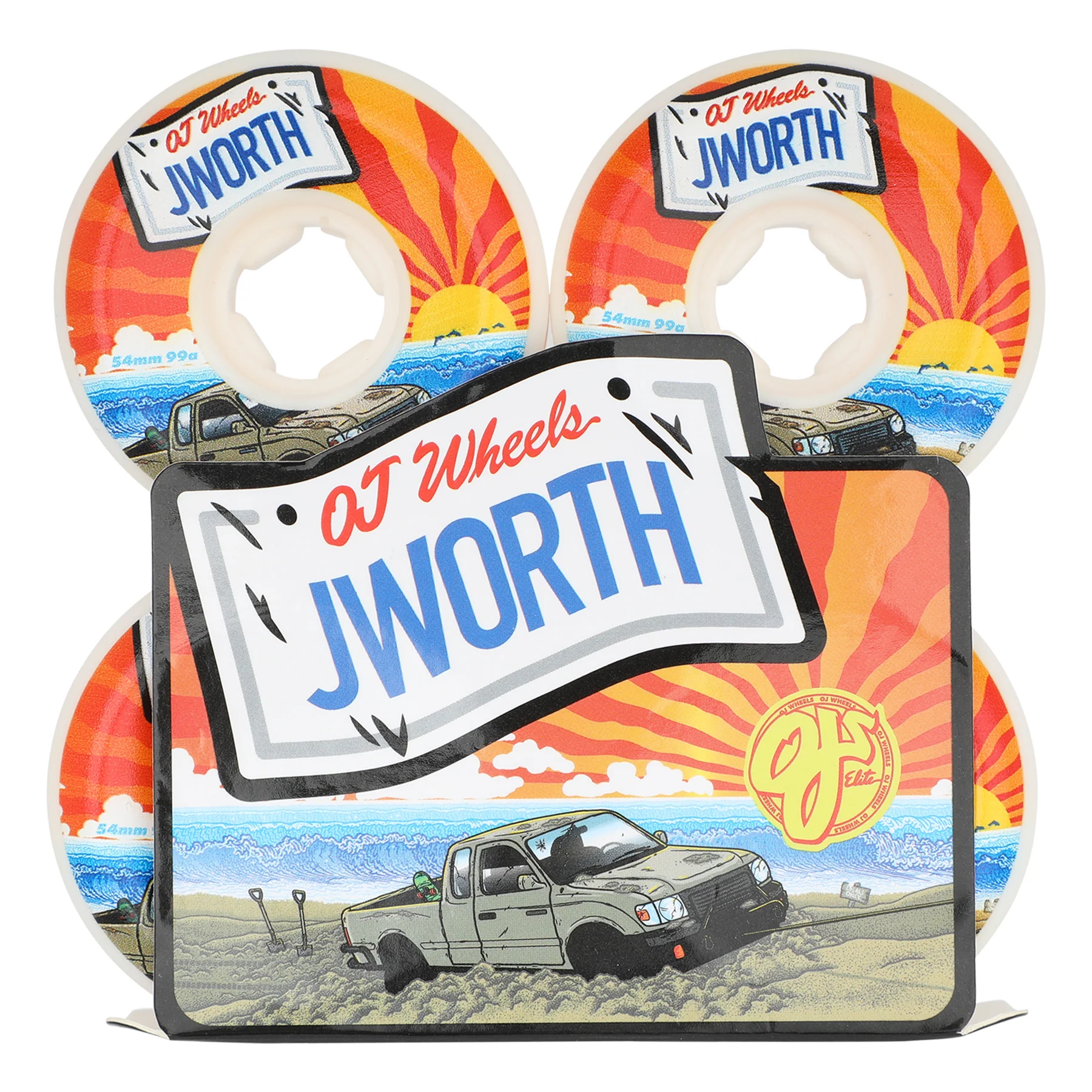 54mm John Worthington Elite Hardline 99a OJ Skateboard Wheels - Image 4