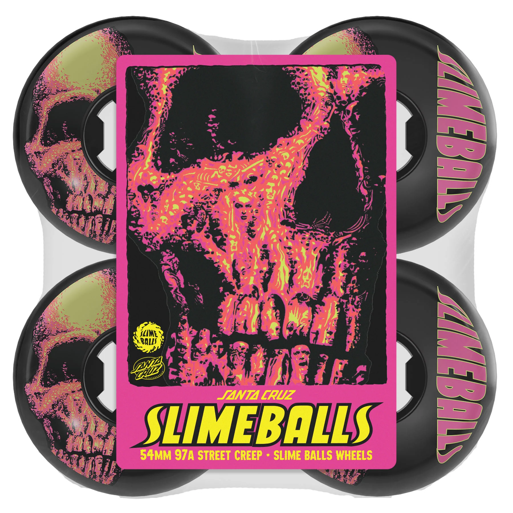 54mm Street Creep Reissue 97a Slime Balls Skateboard Wheels - Image 6