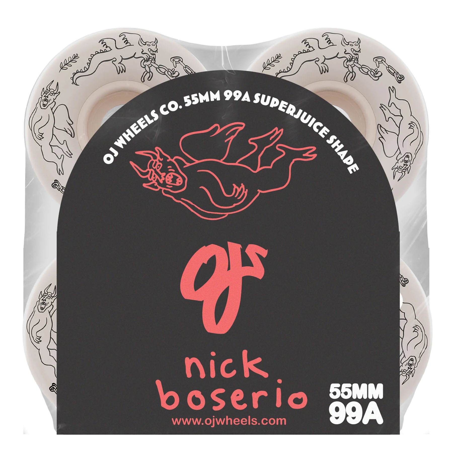 55mm Nick Boserio Heavy Devils 99a OJ Skateboard Wheels - Image 6