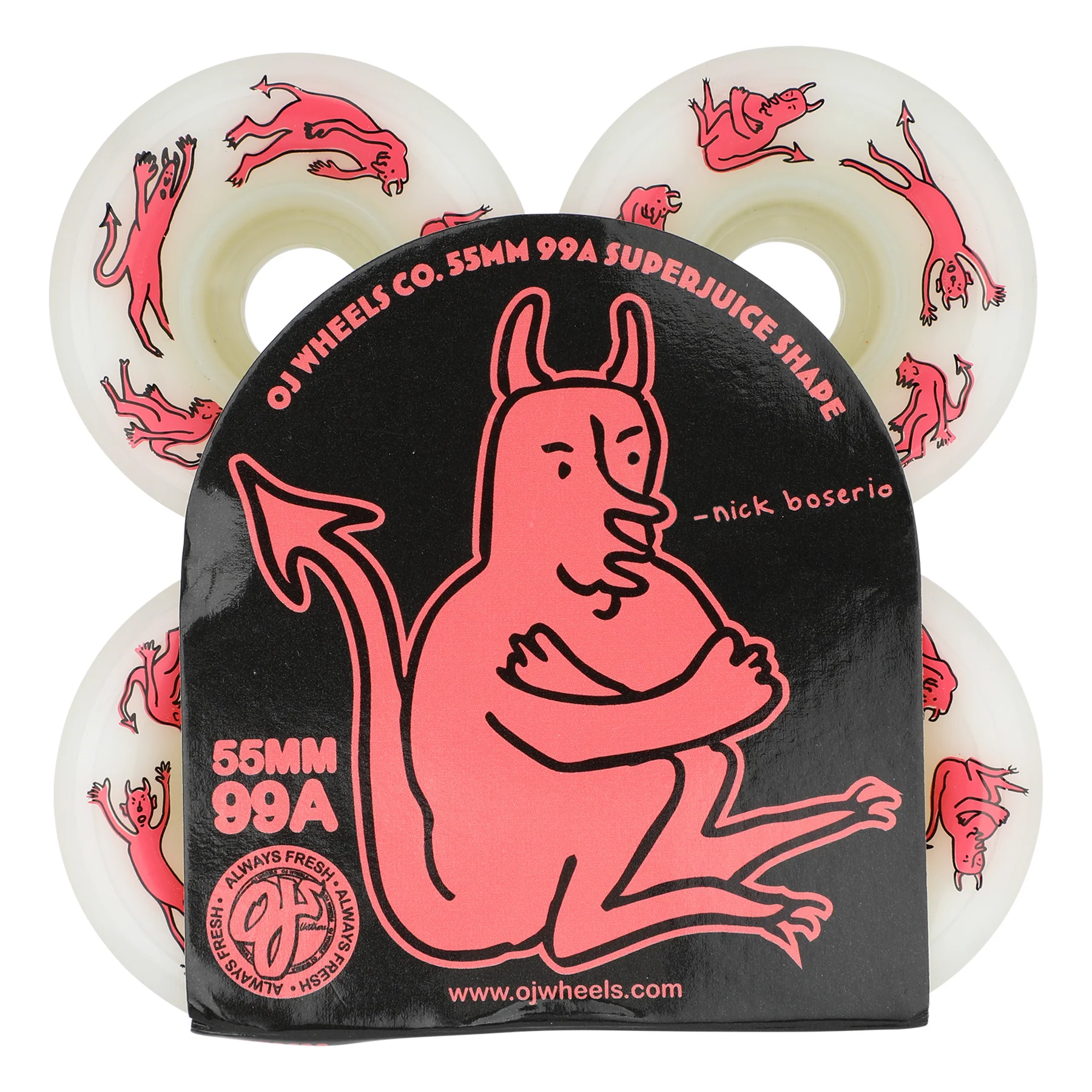 55mm Nick Boserio Little Devils 99a OJ Skateboard Wheels - Image 4