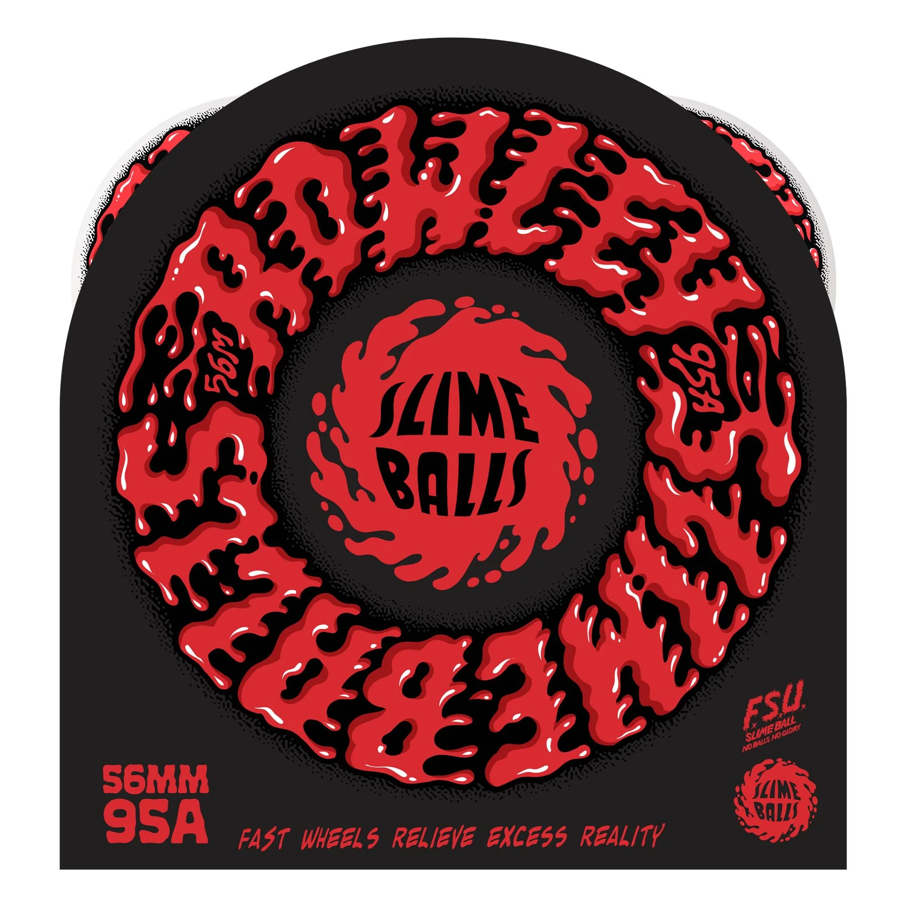 56mm Geoff Rowley Vomit Mini White 95a Slime Balls Skateboard Wheels - Image 4