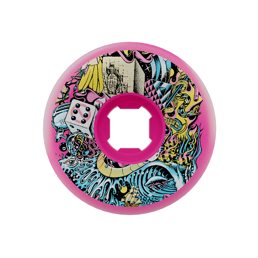 56mm Christian Hosoi Collage Reissue 97a Full Combo Slime Balls Skateboard Wheels - Image 2