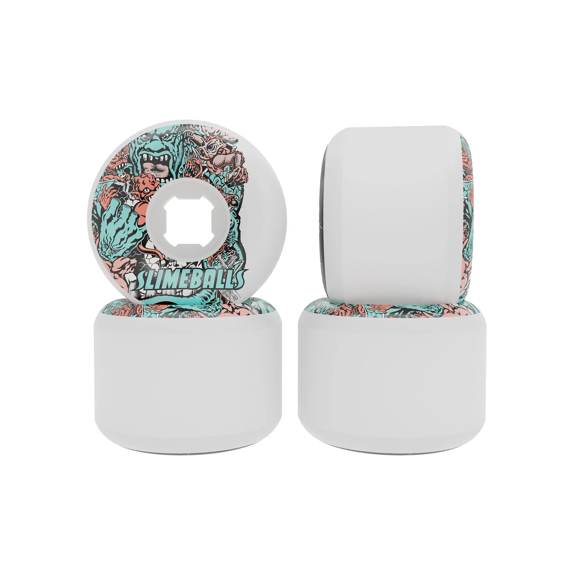 56mm Rob Roskopp Five Reissue 97a Full Combo Slime Balls Skateboard Wheels - Image 5