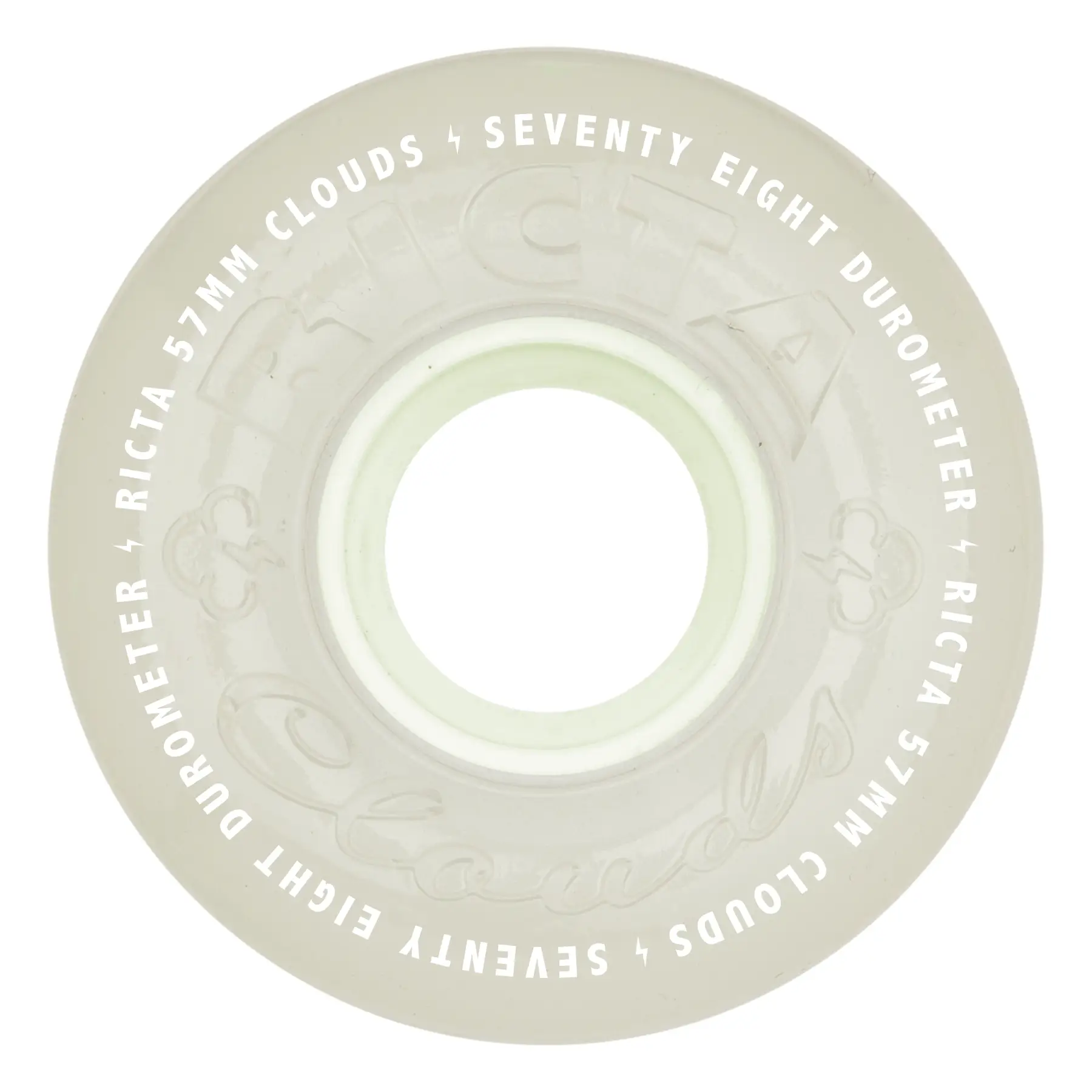 57mm Clouds Aqua Glow In The Dark 78a Ricta Skateboard Wheels