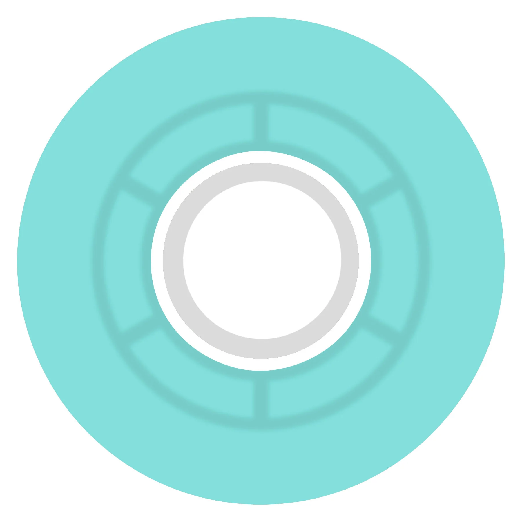 57mm Clouds Transparent Aqua/White 78a Ricta Skateboard Wheels - Image 2