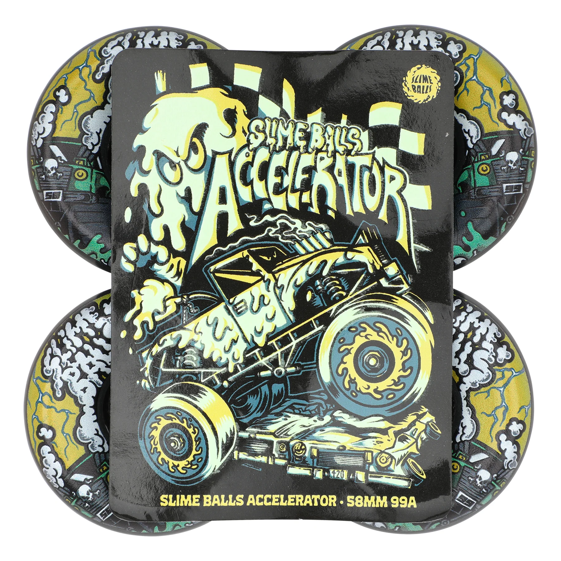 58mm Accelerator Vomit Mini 99a Slime Balls Skateboard Wheels - Image 4