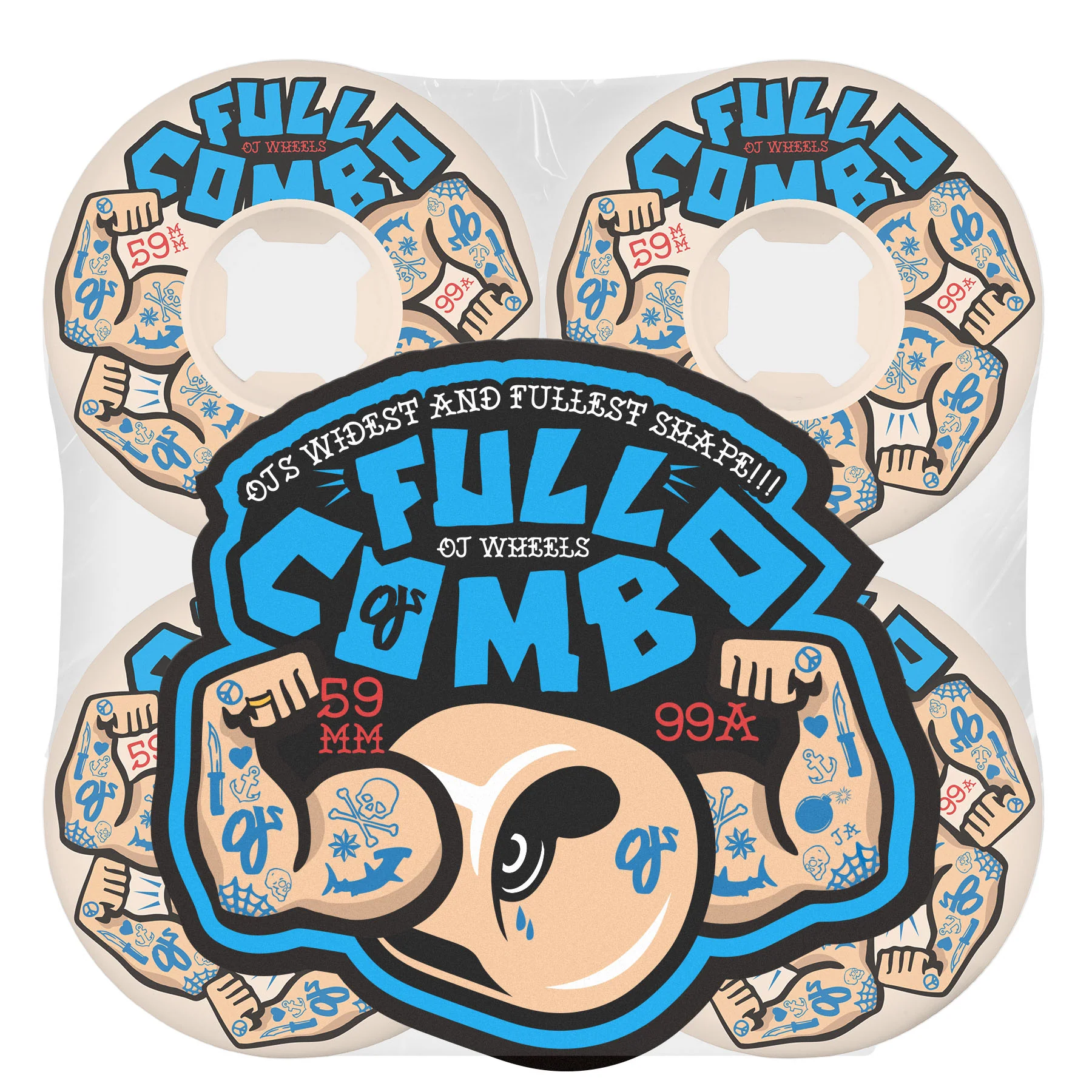 59mm Team Elite Full Combo 99a OJ Skateboard Wheels - Image 4