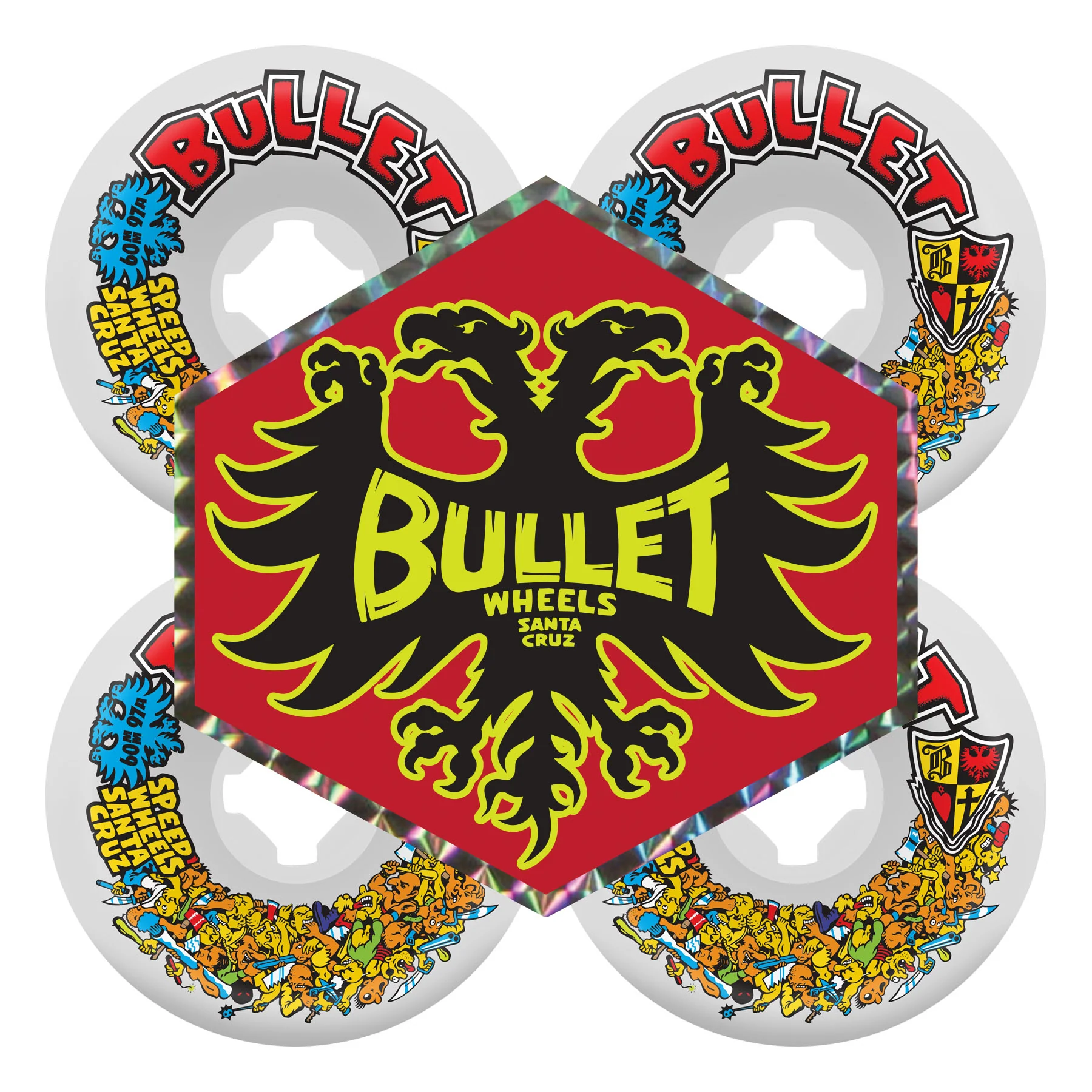 60mm Bullet Riot White Vomits 97a Slime Balls Skateboard Wheels - Image 4
