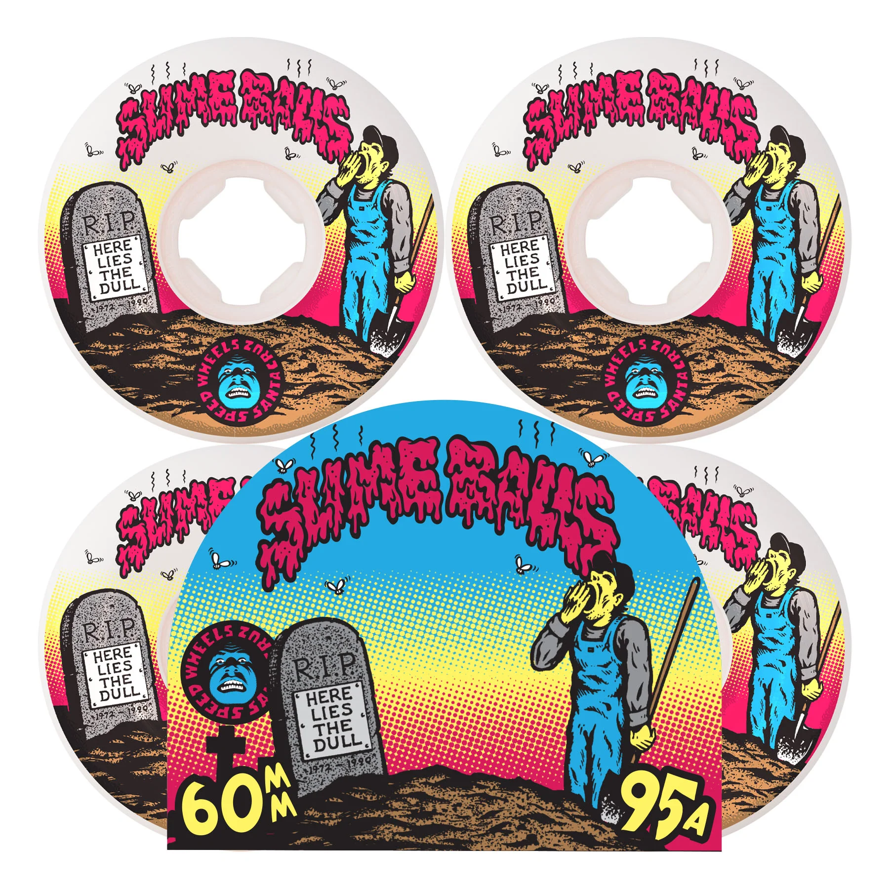 60mm Death Of Dull Vomits 95a Slime Balls Skateboard Wheels - Image 4