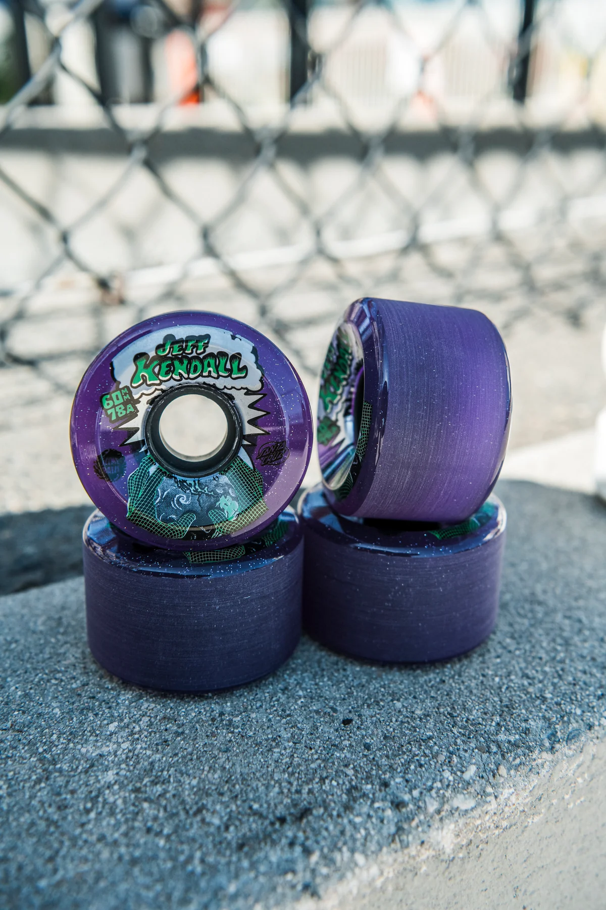 60mm Jeff Kendall End Of The World 78a Purple Glitter Slime Balls Skateboard Wheels - Image 5