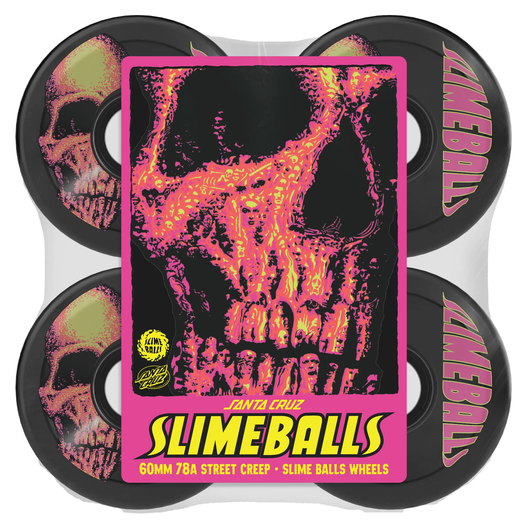 60mm Street Creep Reissue 78a Slime Balls Skateboard Wheels - Image 6