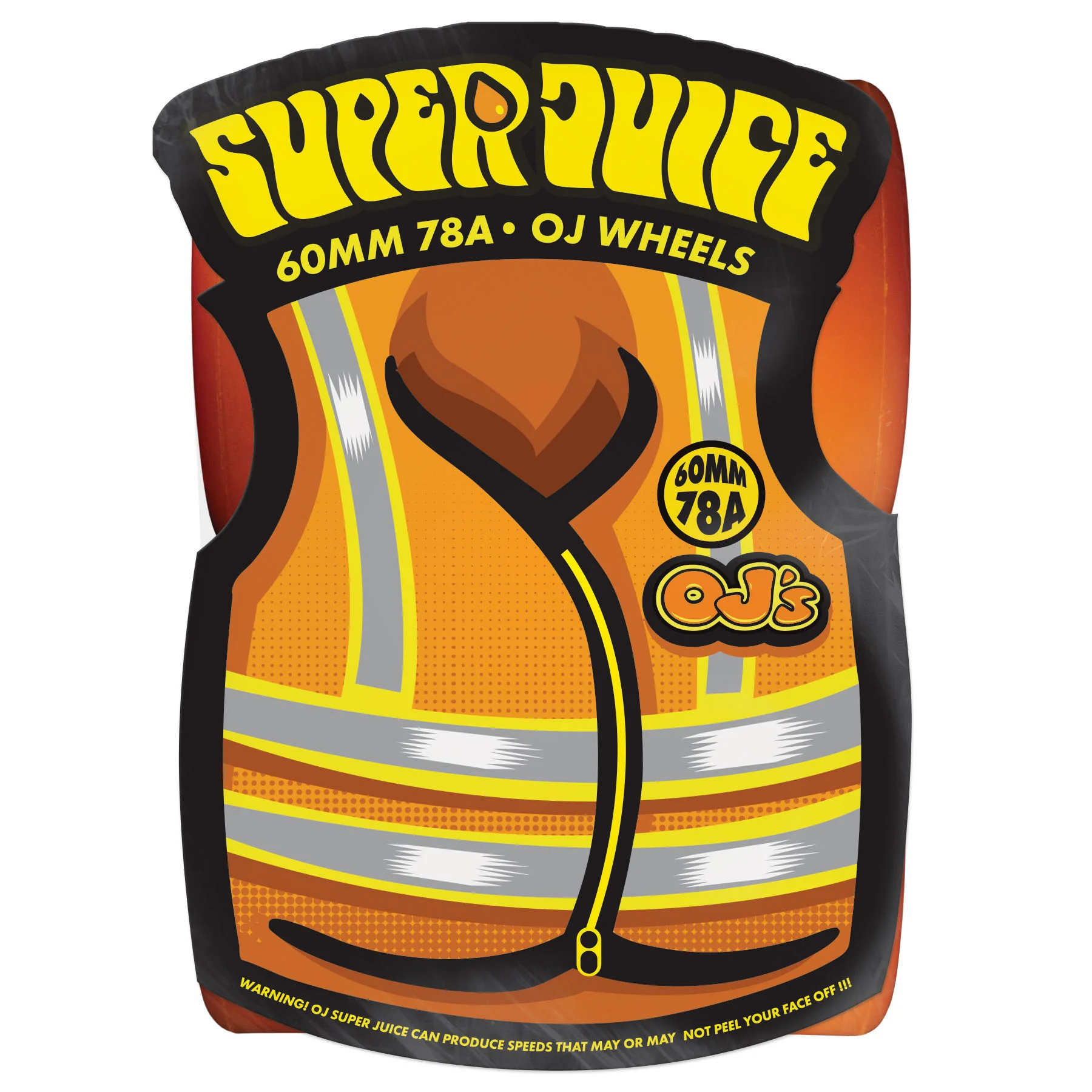 60mm Super Juice Neon Orange 78a OJ Skateboard Wheels - Image 4