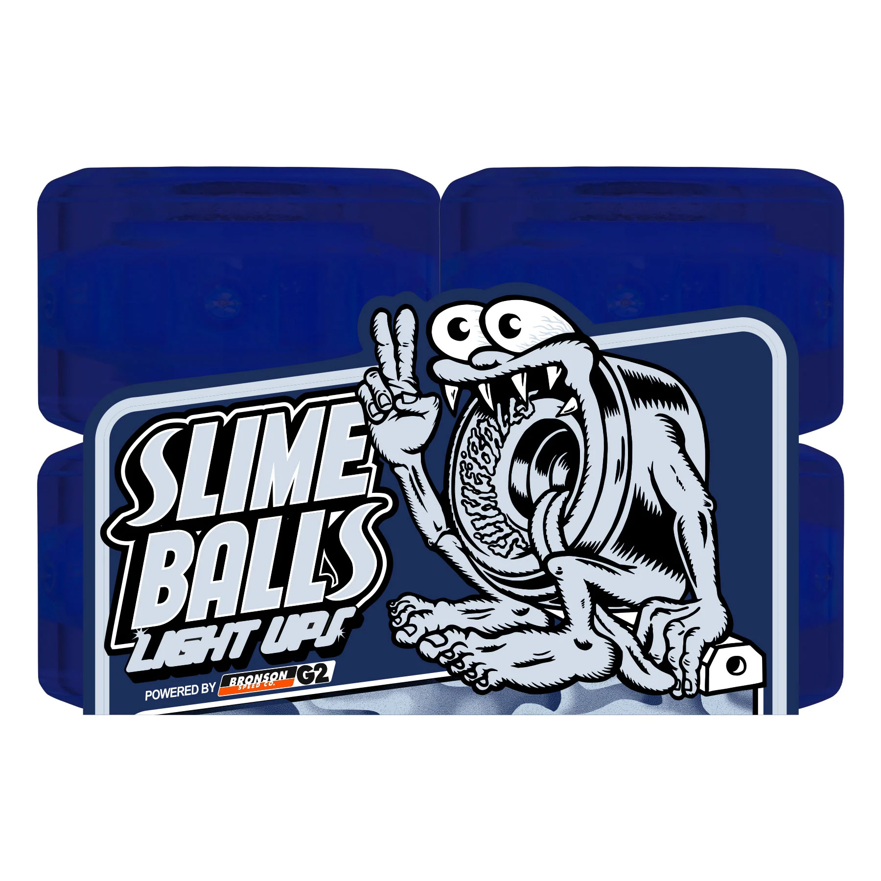 66mm SB Ice 78a Slime Balls Light Ups Skateboard Wheels - Image 4