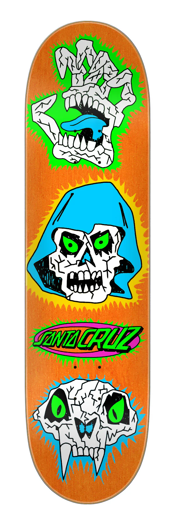 7.75in Scribble Head Santa Cruz FeelBase Skateboard Deck