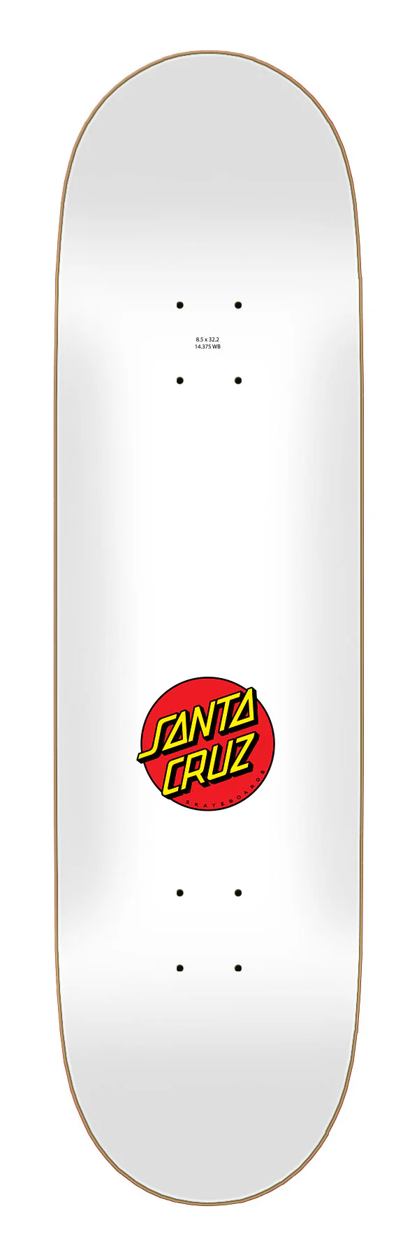 8.5in Classic Dot Santa Cruz Skateboard Deck - Image 2