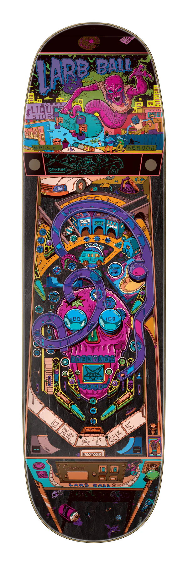 8.78in Sam Hitz Larb Ball Creature Skateboard Deck