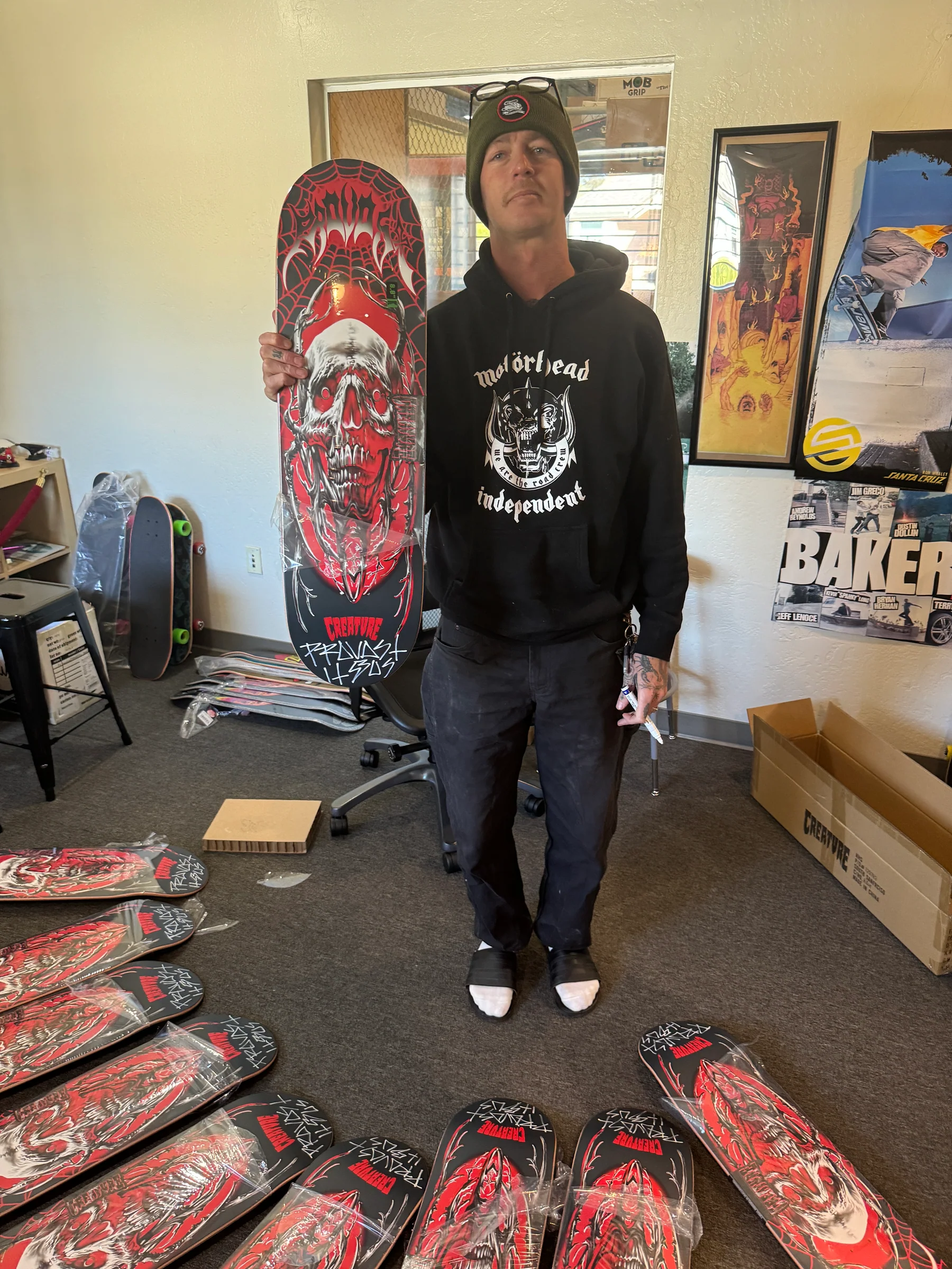 Signed 8.8in Provost Metal XX Creature Skateboard Deck - Image 3