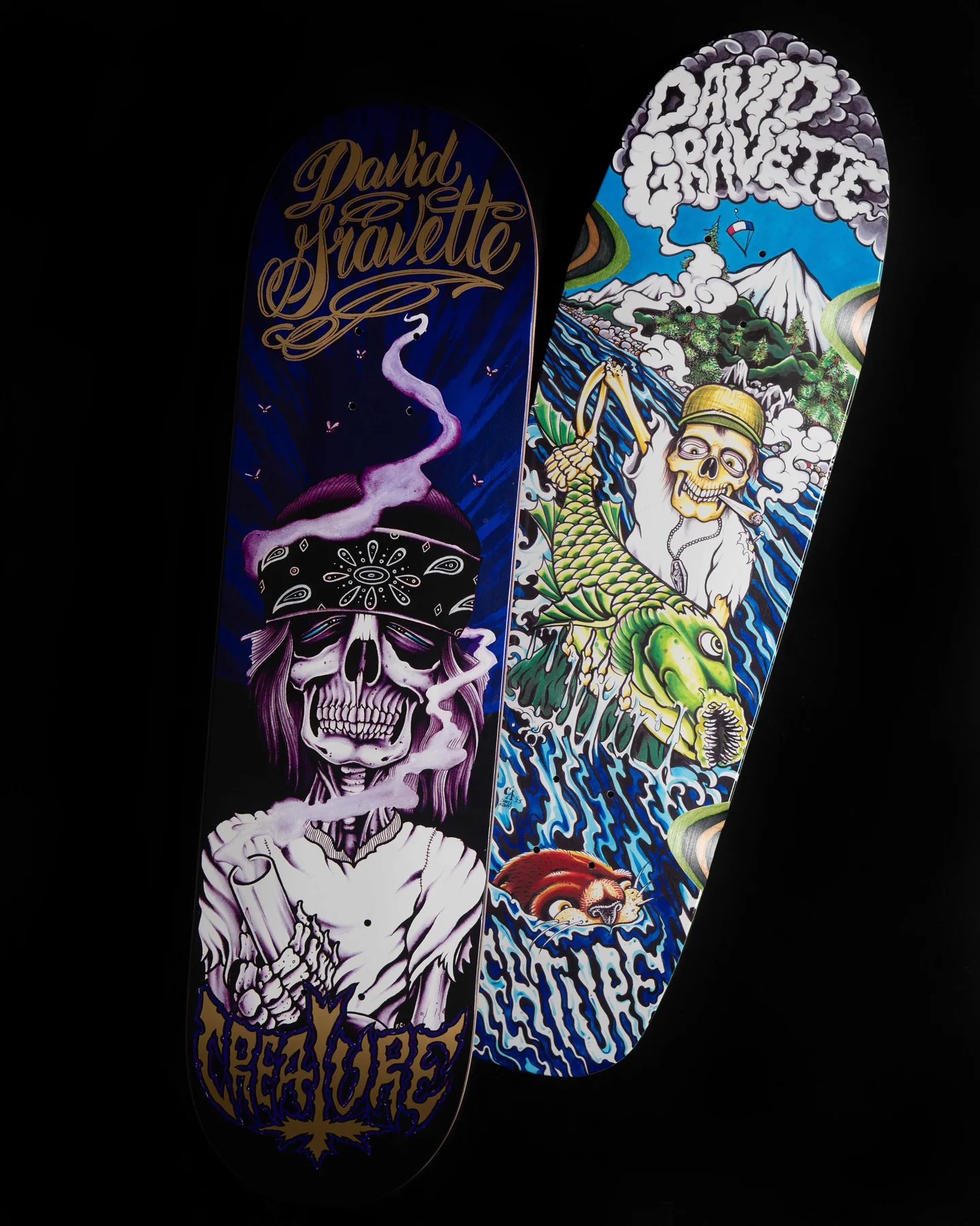 9.00in David Gravette Hippie Falls Creature Skateboard Deck - Image 4