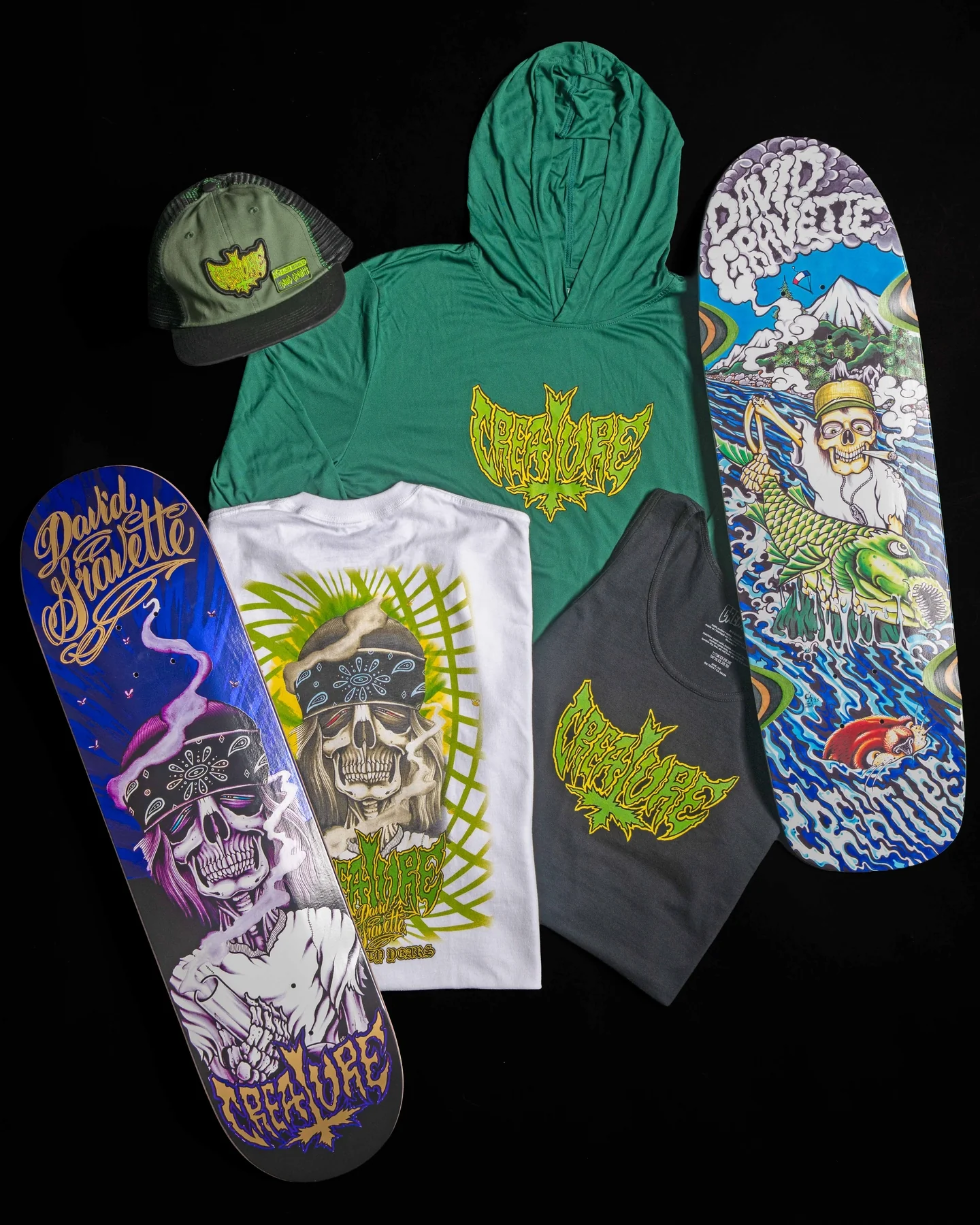 9.00in David Gravette Hippie Falls Creature Skateboard Deck - Image 5
