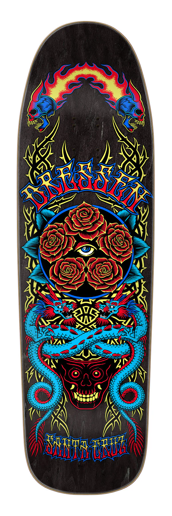 9.30in Eric Dressen Rose Crew Five Santa Cruz Shaped Skateboard Deck