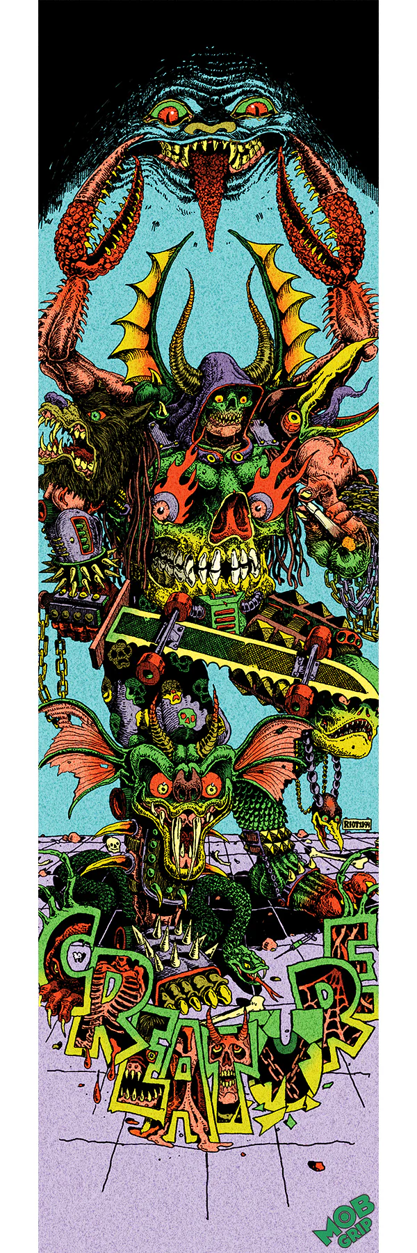 9in Creature riot1394 Hallucination Mob Skateboard Griptape