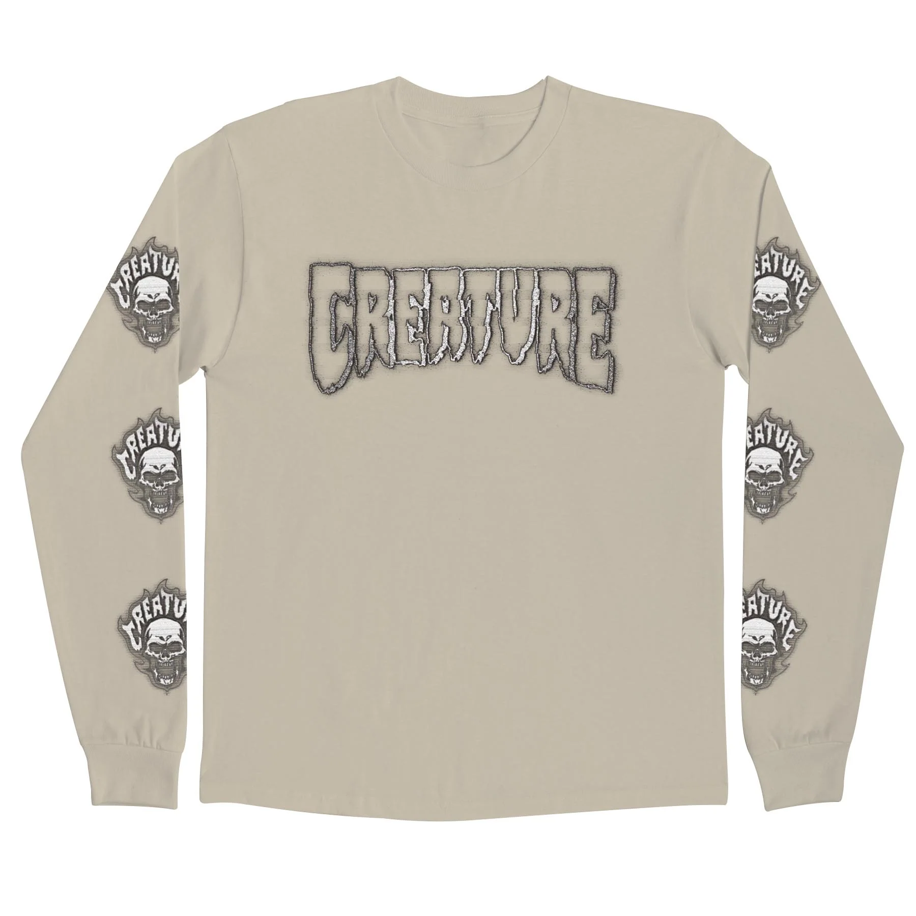 Bonehead Glitch Mens Creature Longsleeve T-Shirt - Image 3