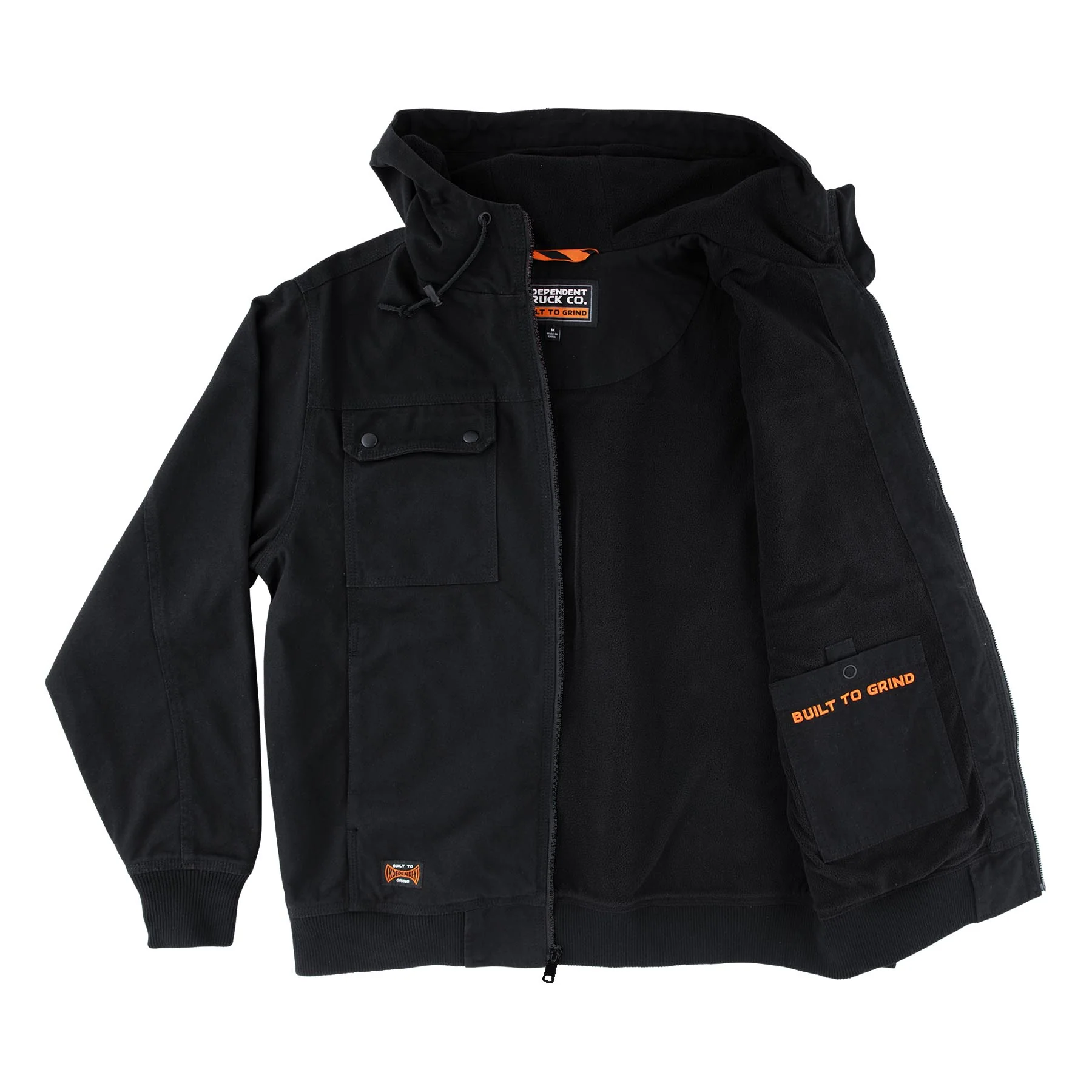 Built To Grind Hooded Mens Independent Canvas Work Jacket - Image 11