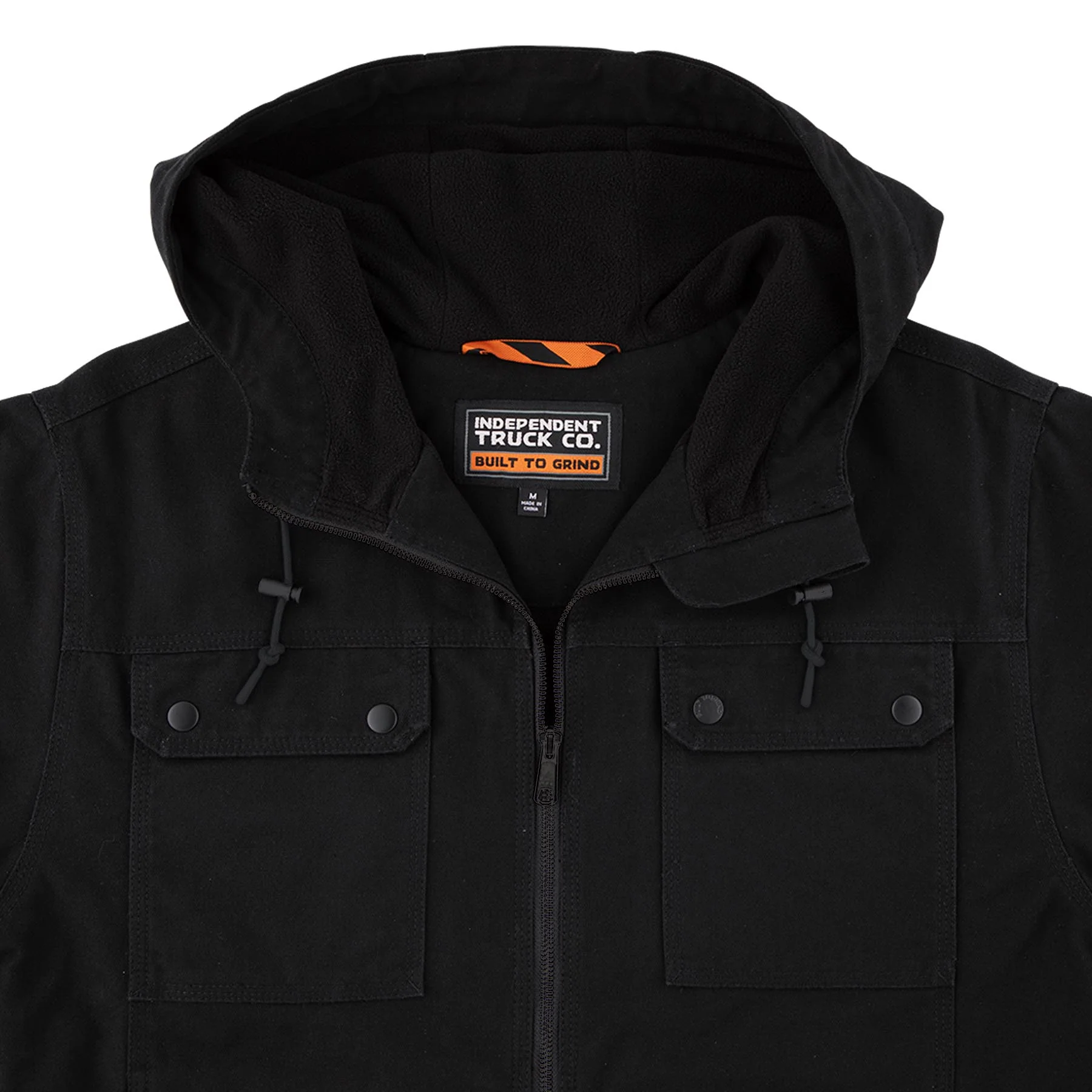 Built To Grind Hooded Mens Independent Canvas Work Jacket - Image 12