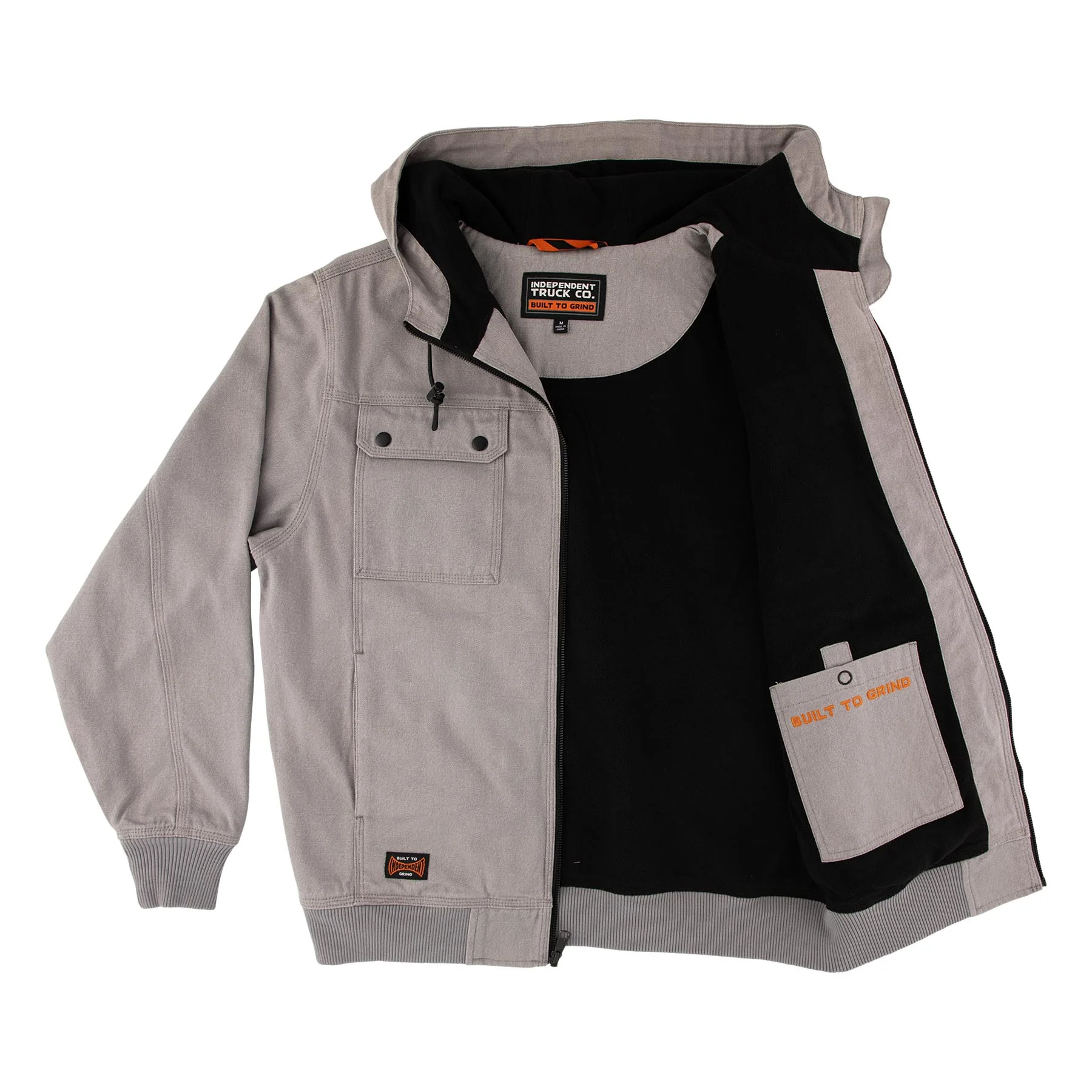 Built To Grind Hooded Mens Independent Canvas Work Jacket - Image 4