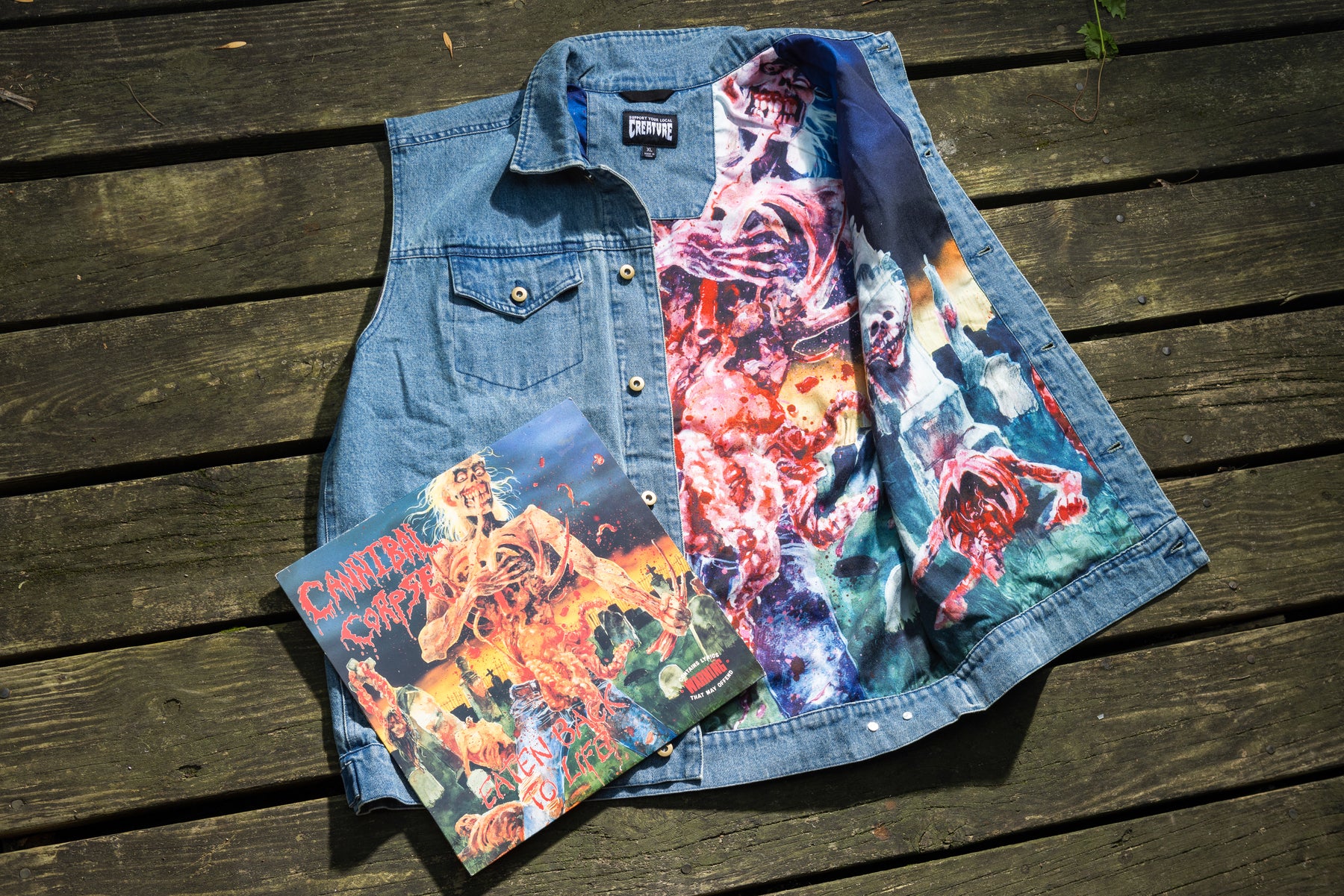 Cannibal Corpse Mens Creature Denim Vest - Image 8