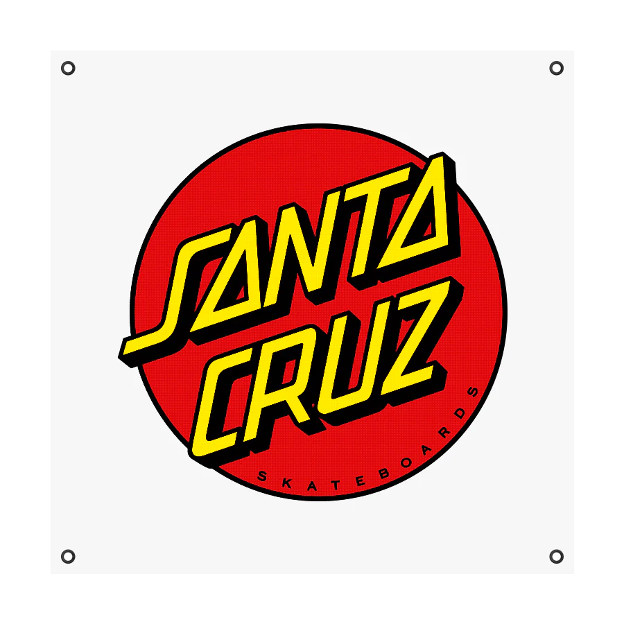 36in Classic Dot Santa Cruz Skateboards Banner - Image 2
