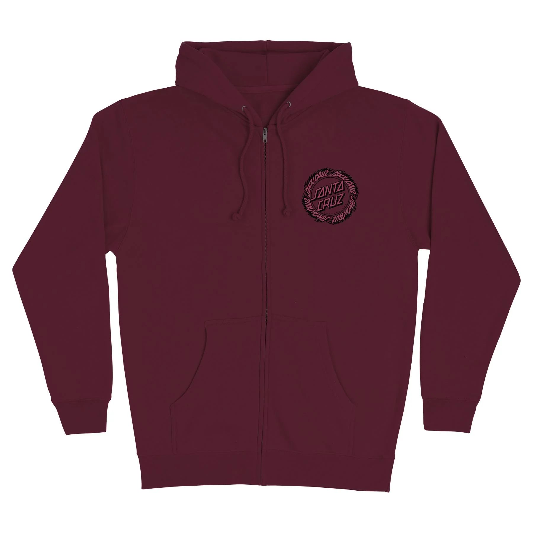 Flame Ringed Dot Mens Santa Cruz Zip Hoodie - Image 2