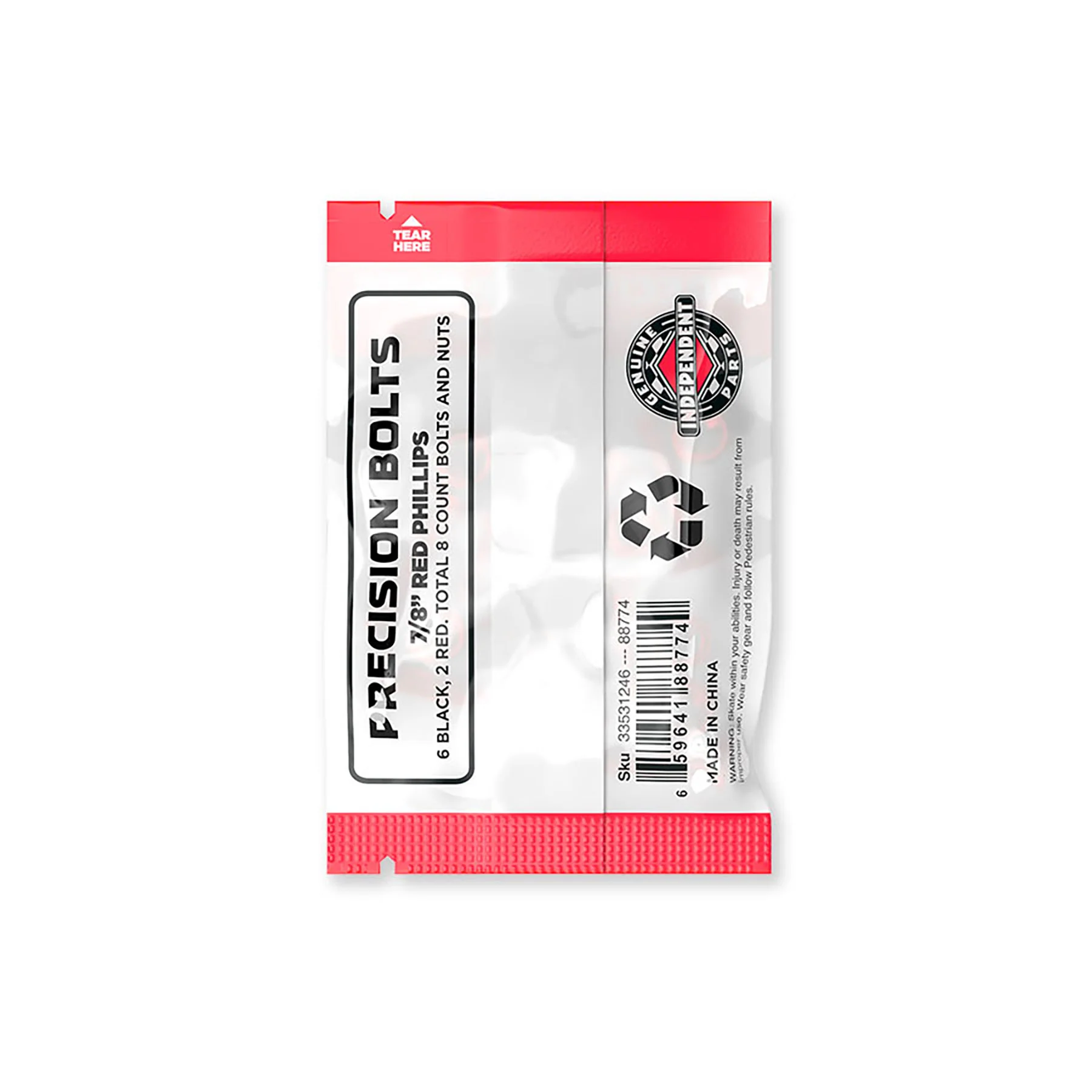 7/8in Phillips Independent Genuine Parts Black/Red Hardware - Image 3