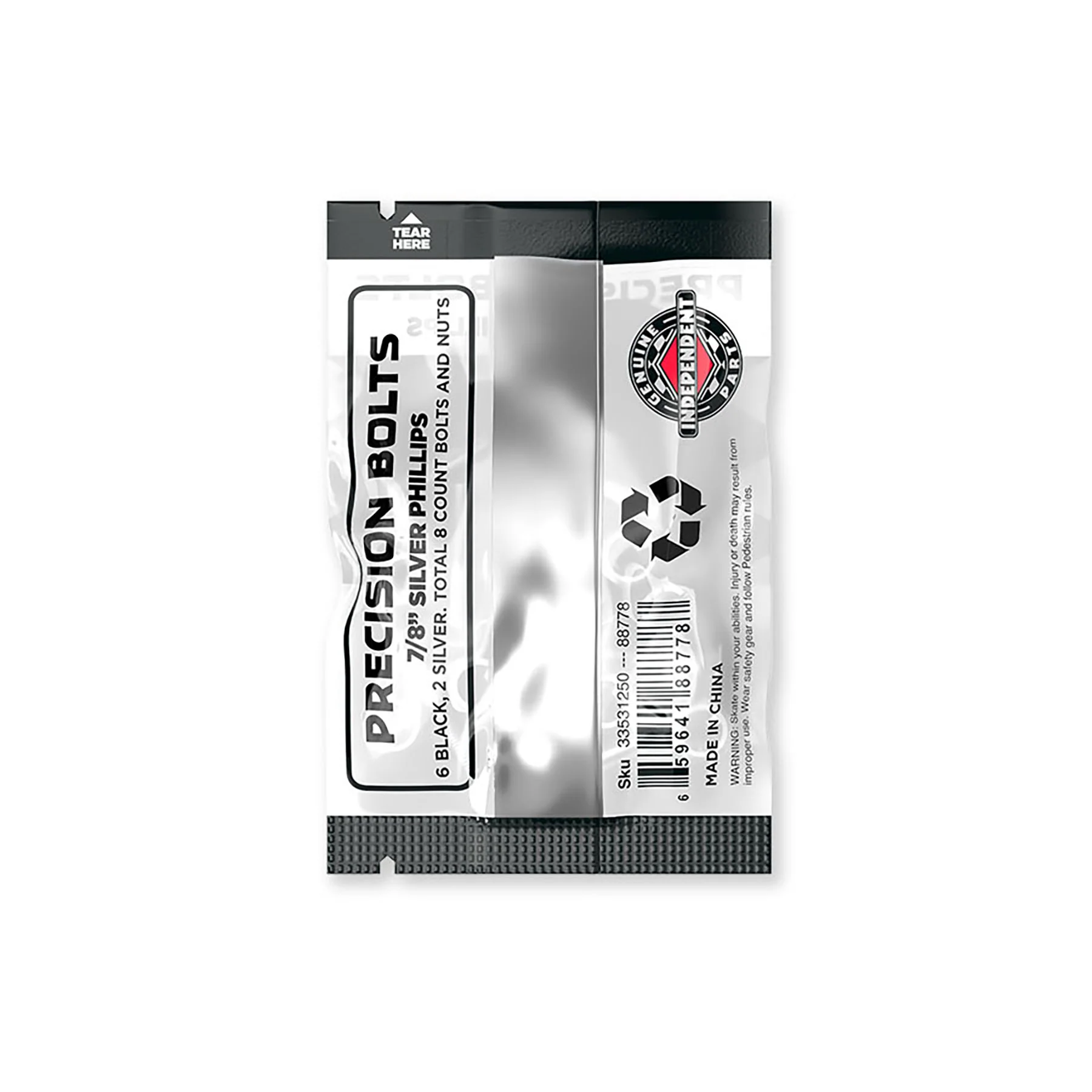 7/8in Phillips Independent Genuine Parts Black/Silver Hardware - Image 3