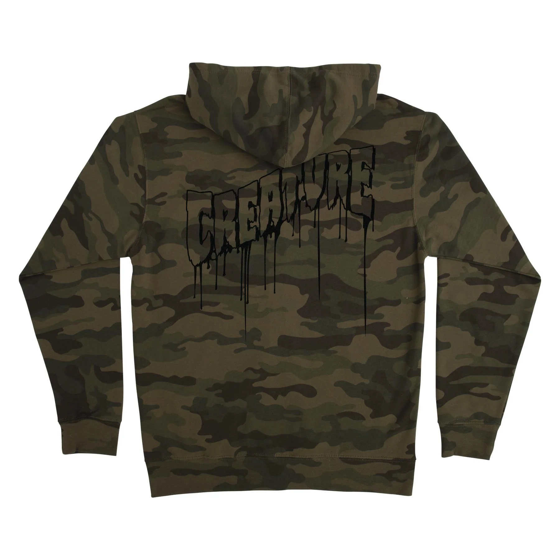 Logo Outline Drip Mens Creature Zip Hoodie - Image 4