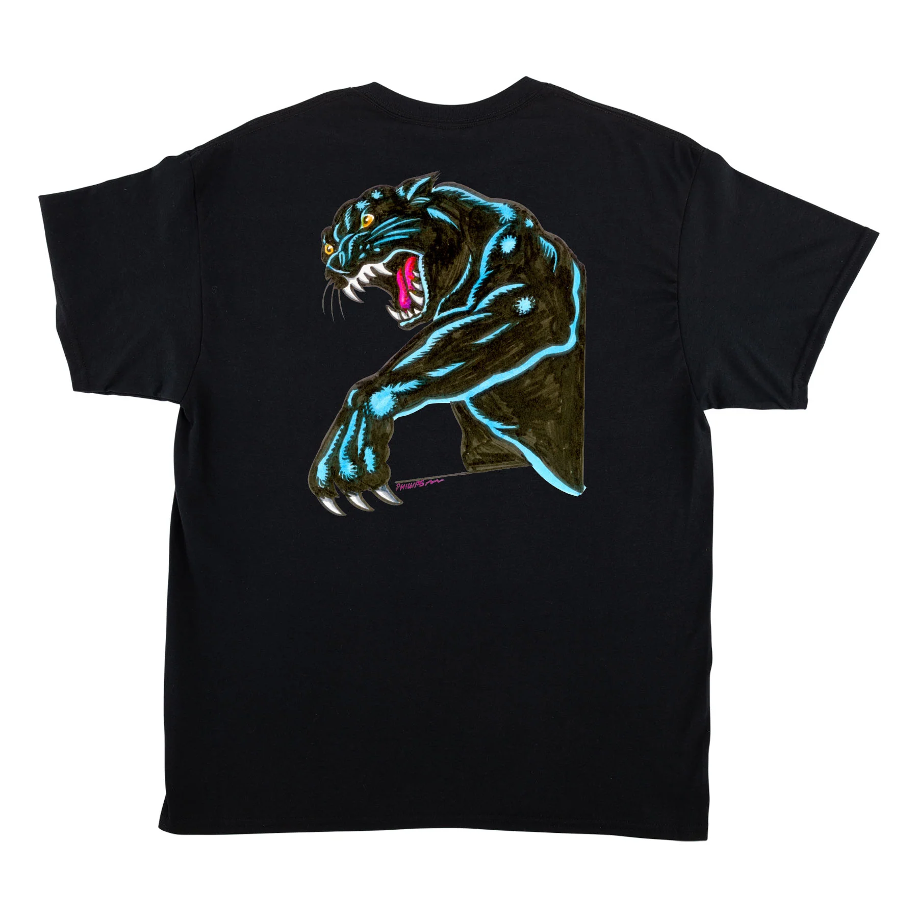 Natas Sketch Panther Mens Santa Cruz T-Shirt - Image 2