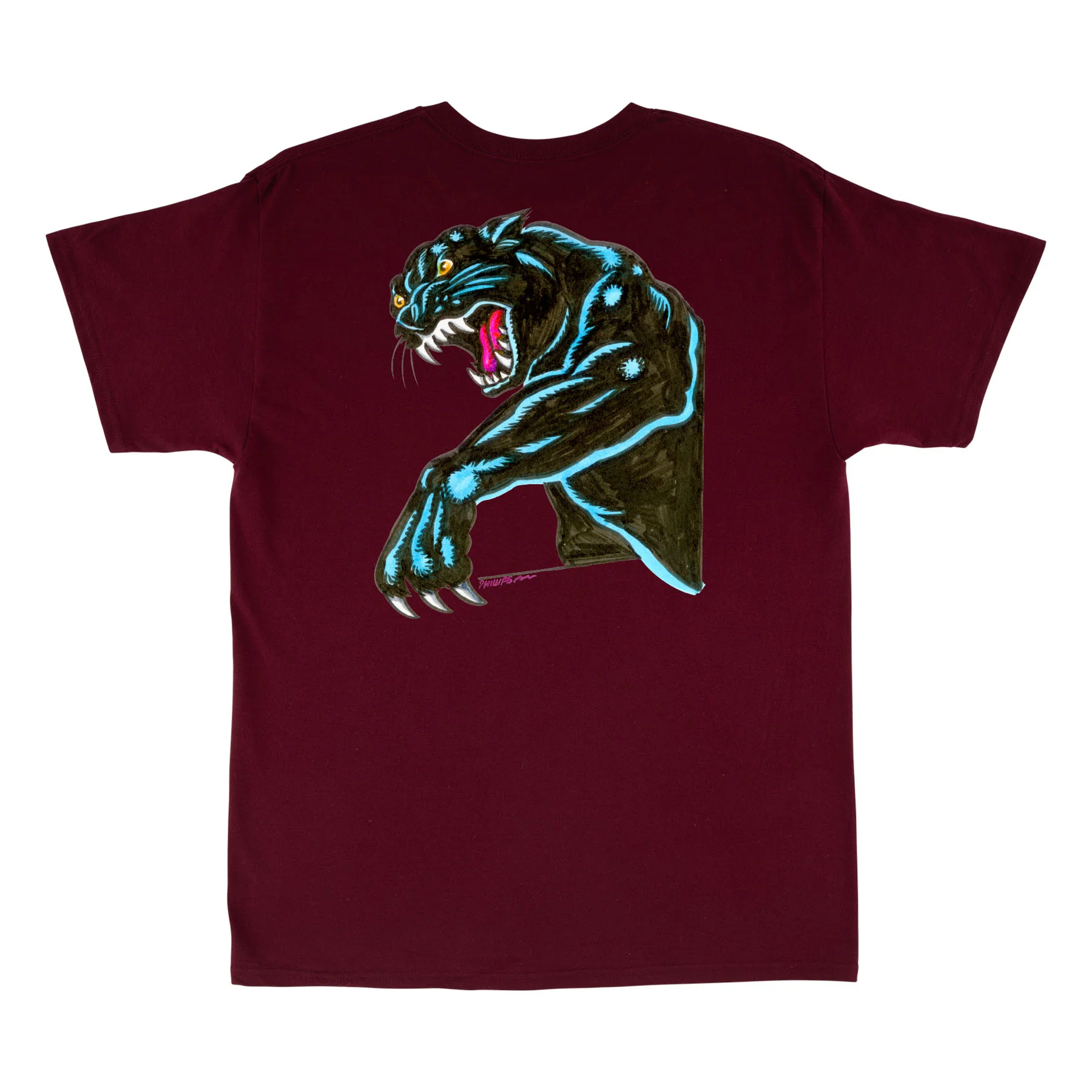 Natas Sketch Panther Mens Santa Cruz T-Shirt - Image 4
