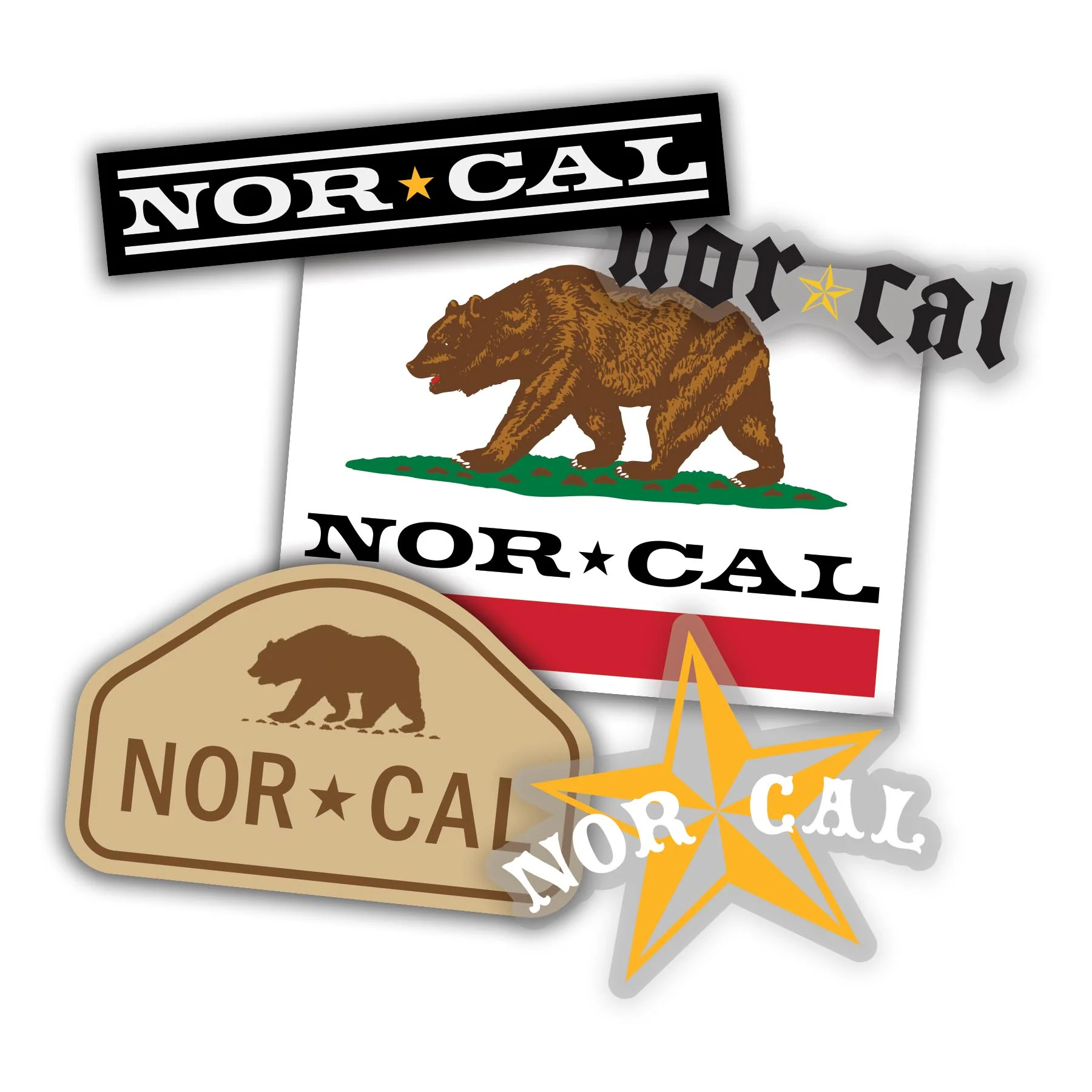 Pack of 5 Assorted Nor Cal Stickers