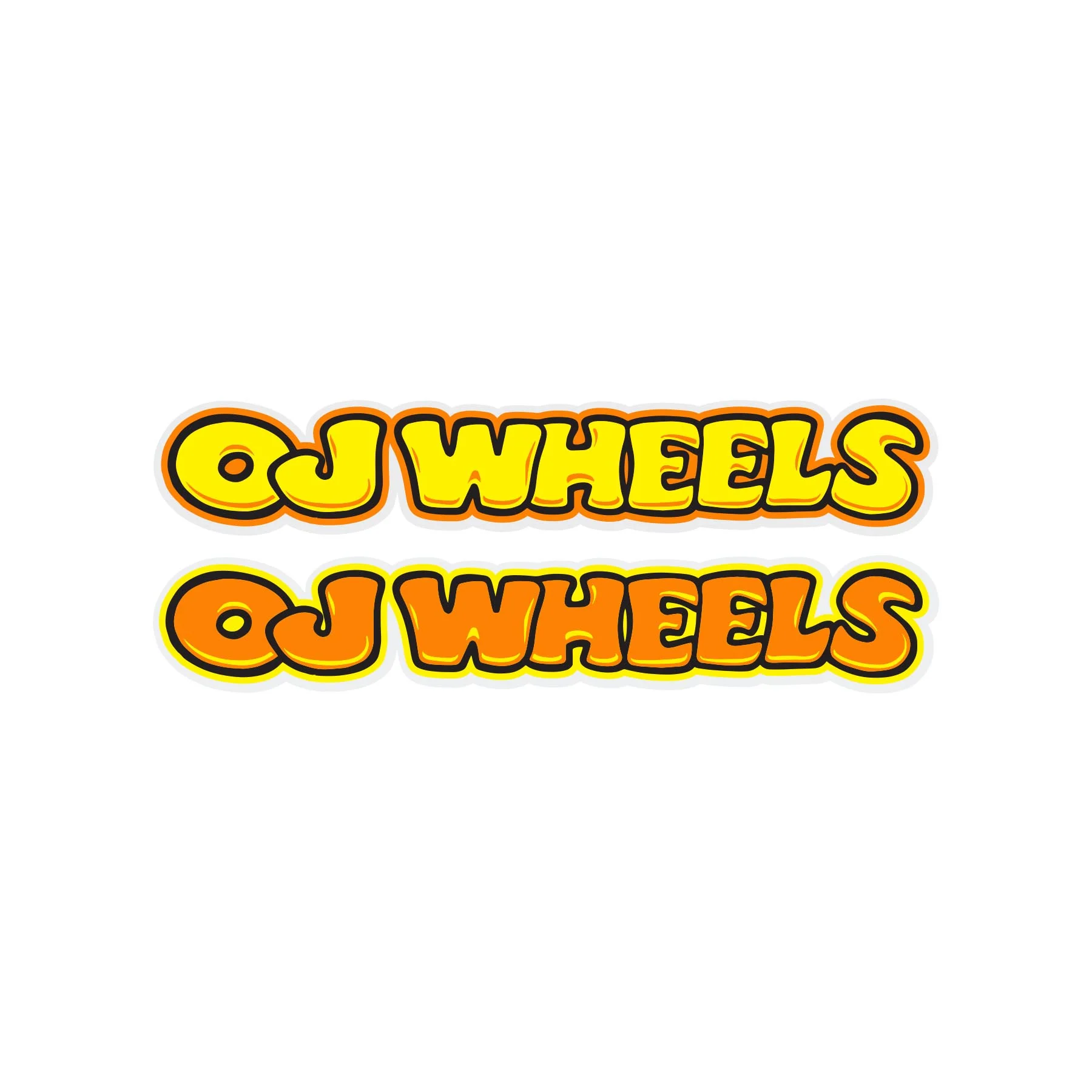 Bubble Letter 6in OJ Stickers (25 Pack)