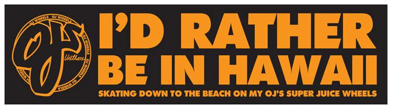 Hawaiian Juice 9in OJ Wheels Bumper Sticker