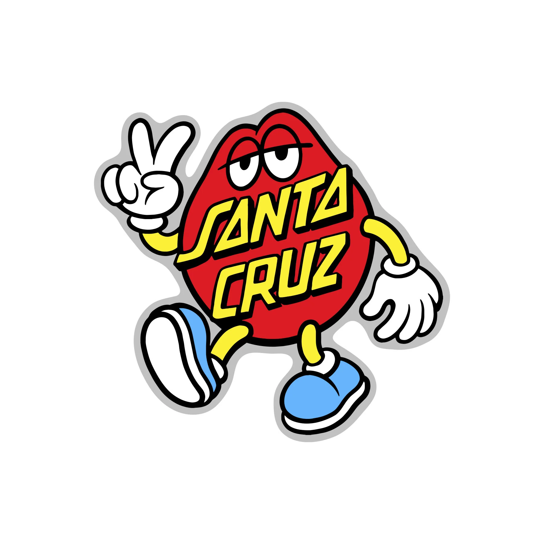Dot Guy 3.66in Santa Cruz Holographic Sticker (5 Pack)