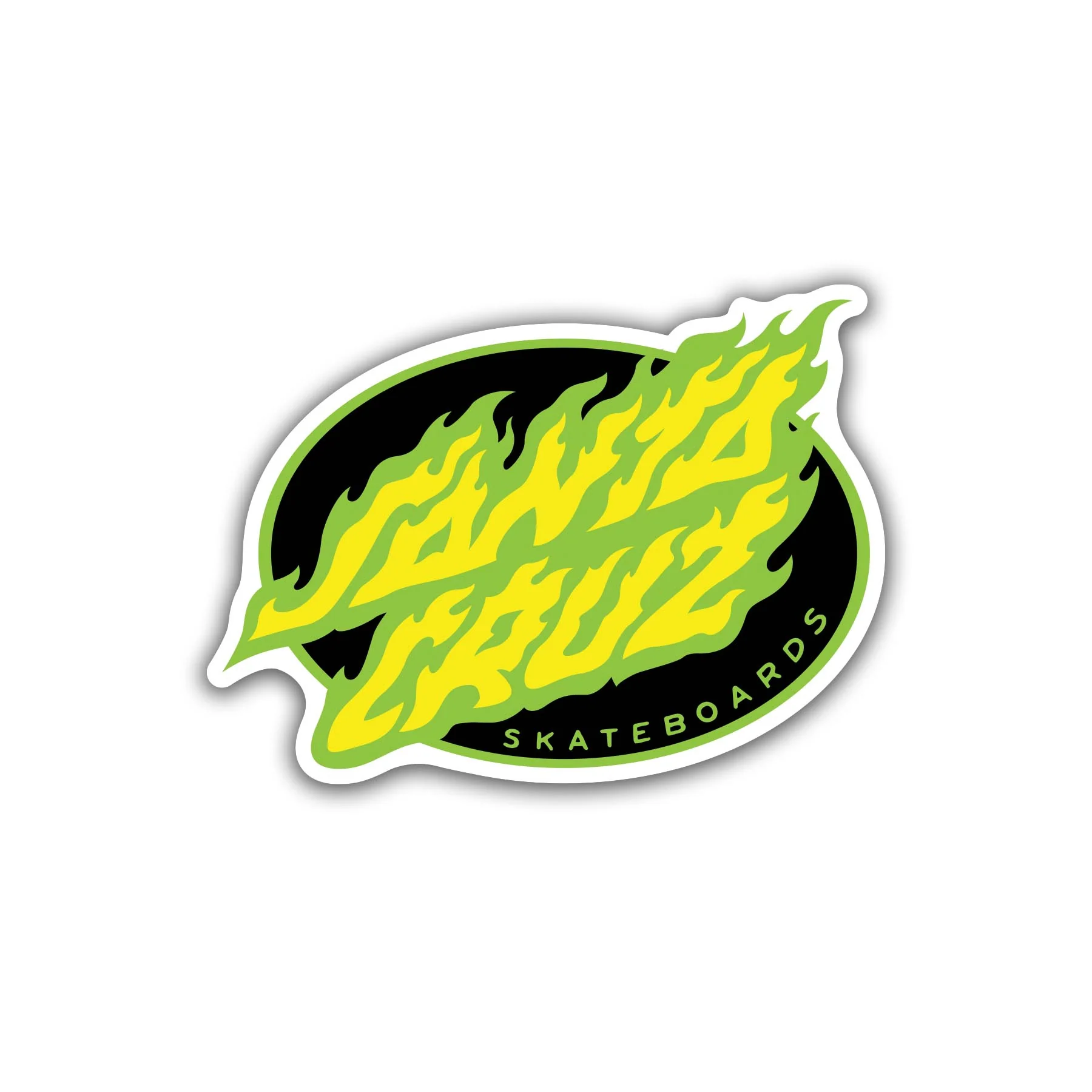 Oval Flame Dot 3.5in Santa Cruz Stickers (25 Pack)