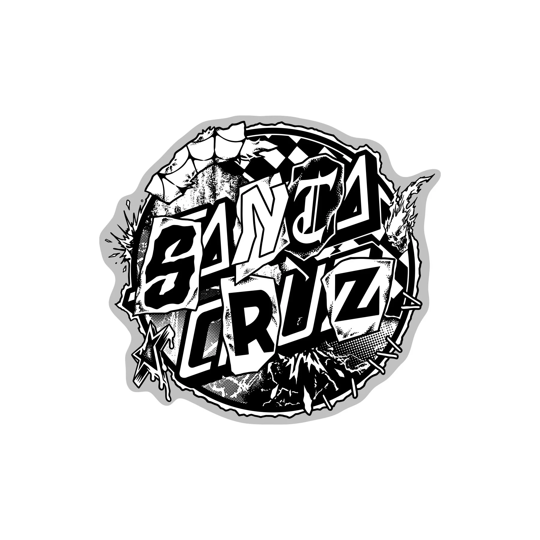 Pay Off Dot 4in Santa Cruz Clear Sticker (5 Pack)