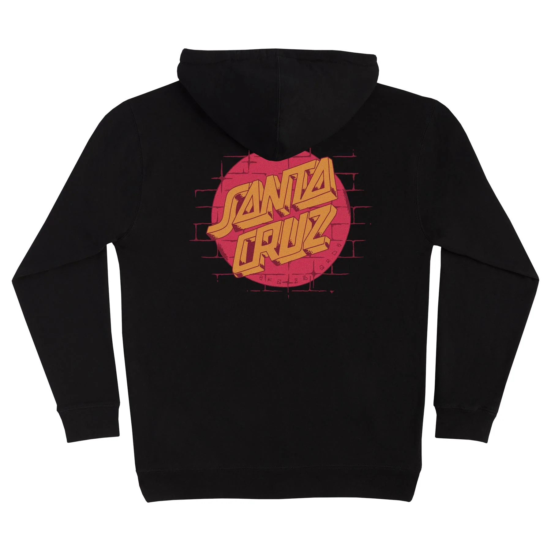 Scrawl Brick Dot Mens Santa Cruz Hoodie - Image 2