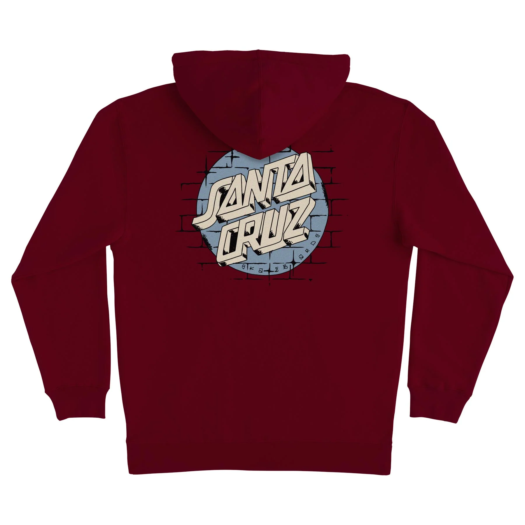 Scrawl Brick Dot Mens Santa Cruz Hoodie - Image 4